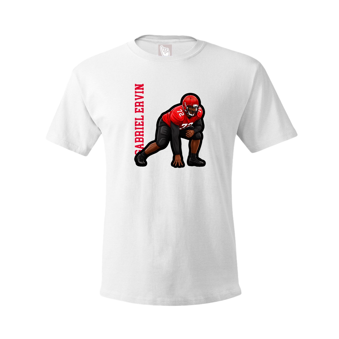 Tee — Name Vertical in White