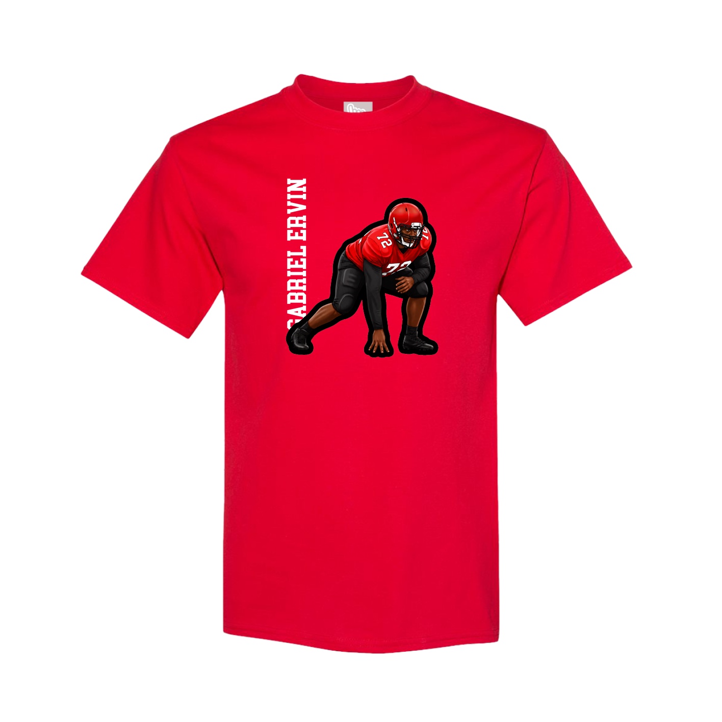 Youth Tee — Name Vertical in Red