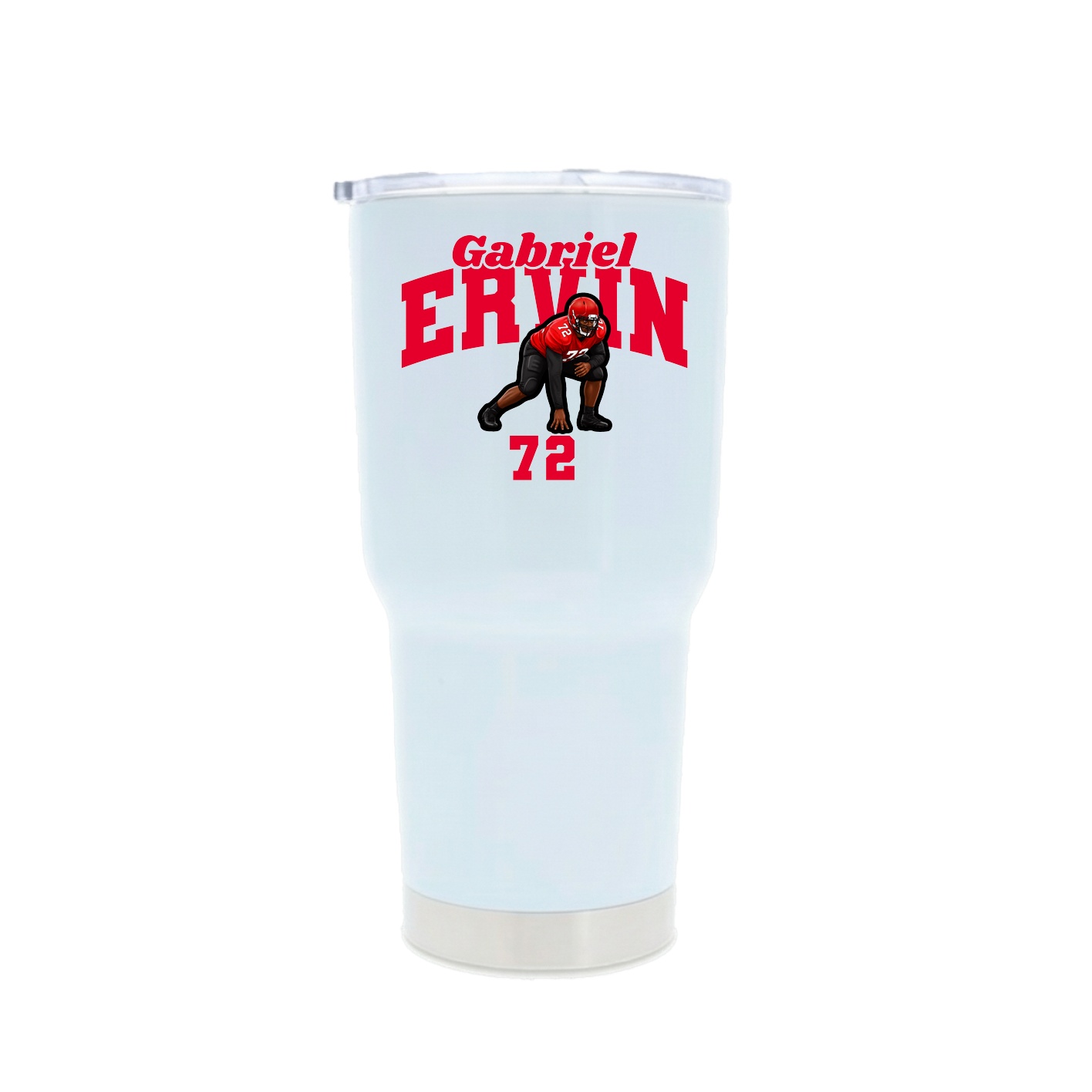 30oz Stainless Steel Tumbler — Signature Arch in White