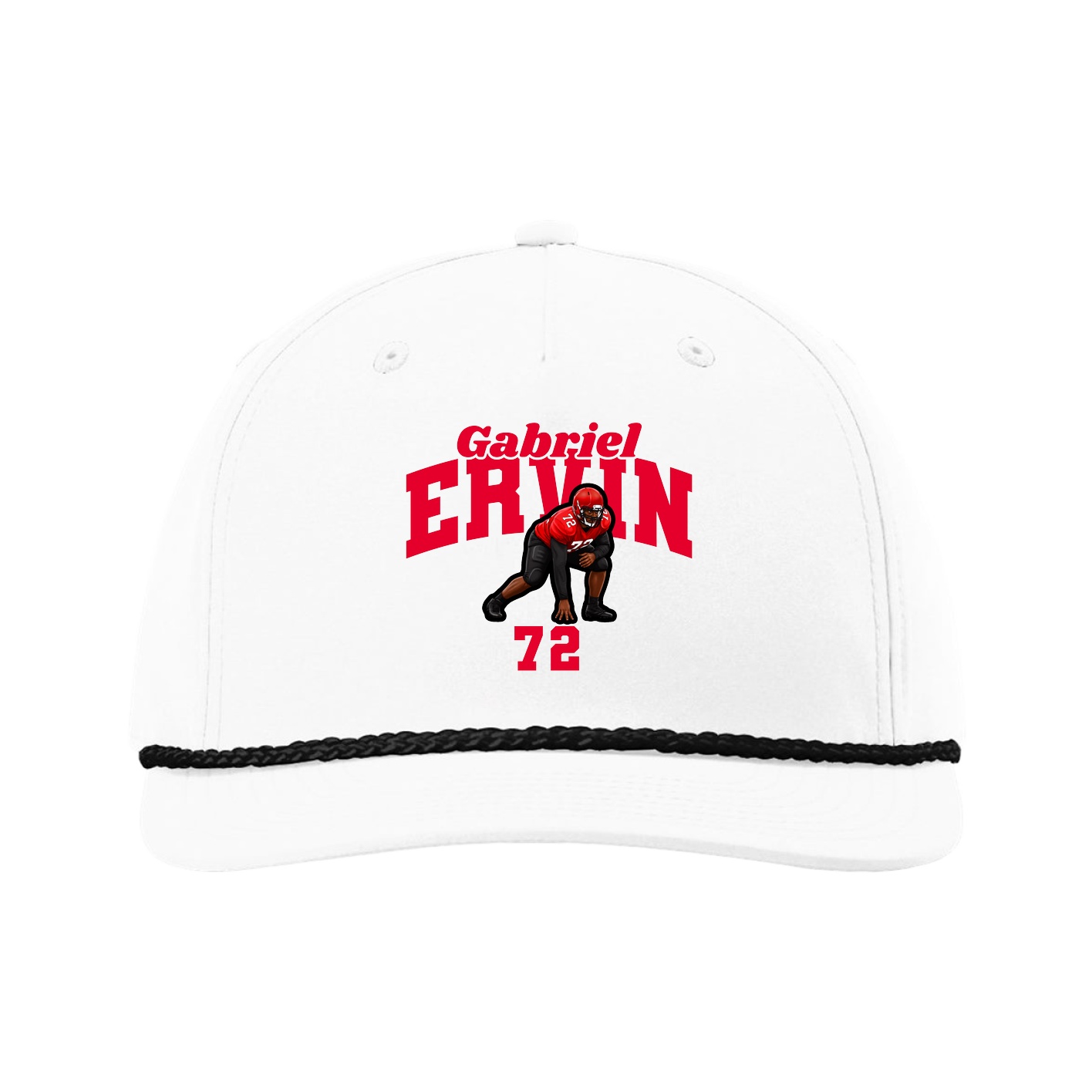 Five-Panel Classic Rope Cap — Signature Arch in White
