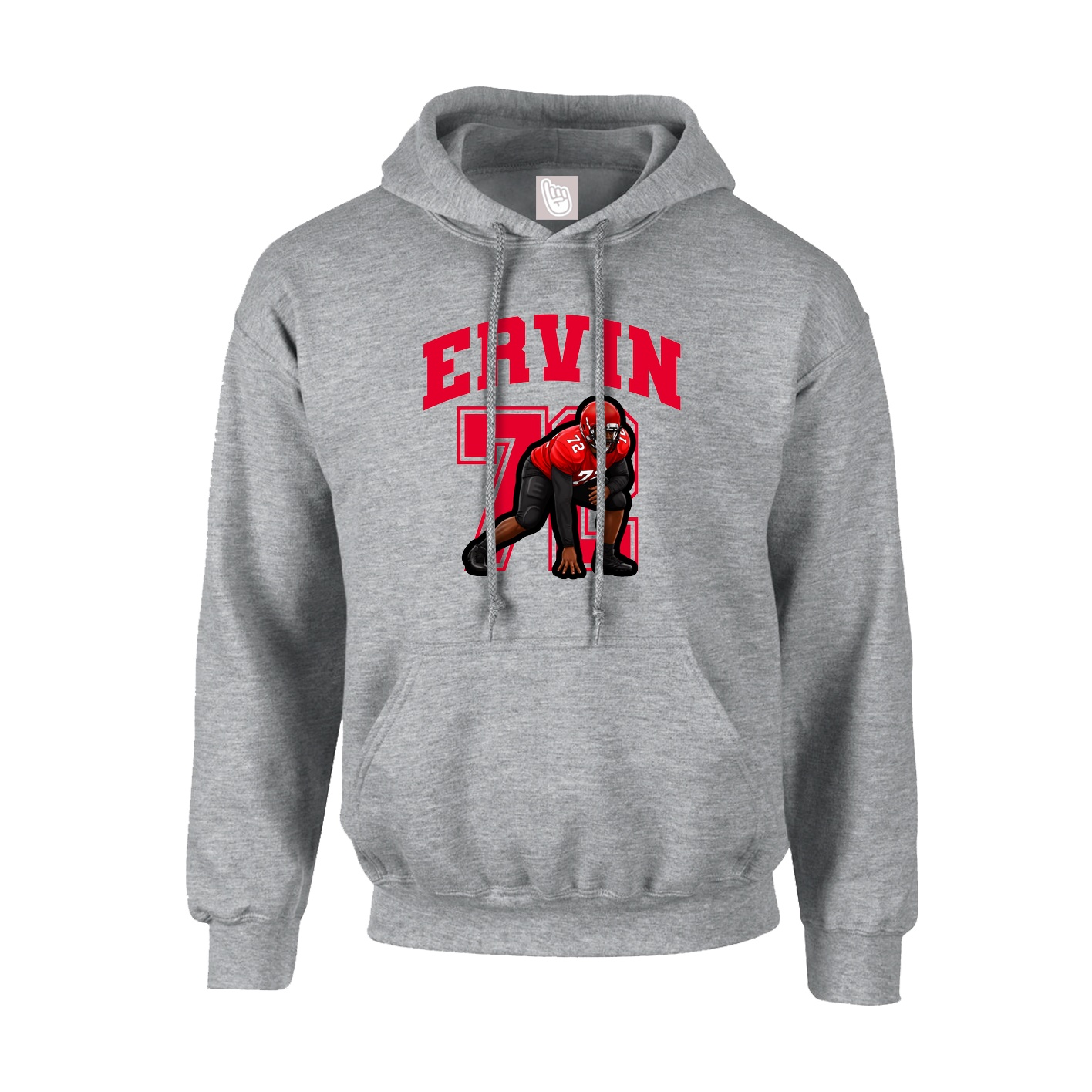 Hoodie — Number in Grey