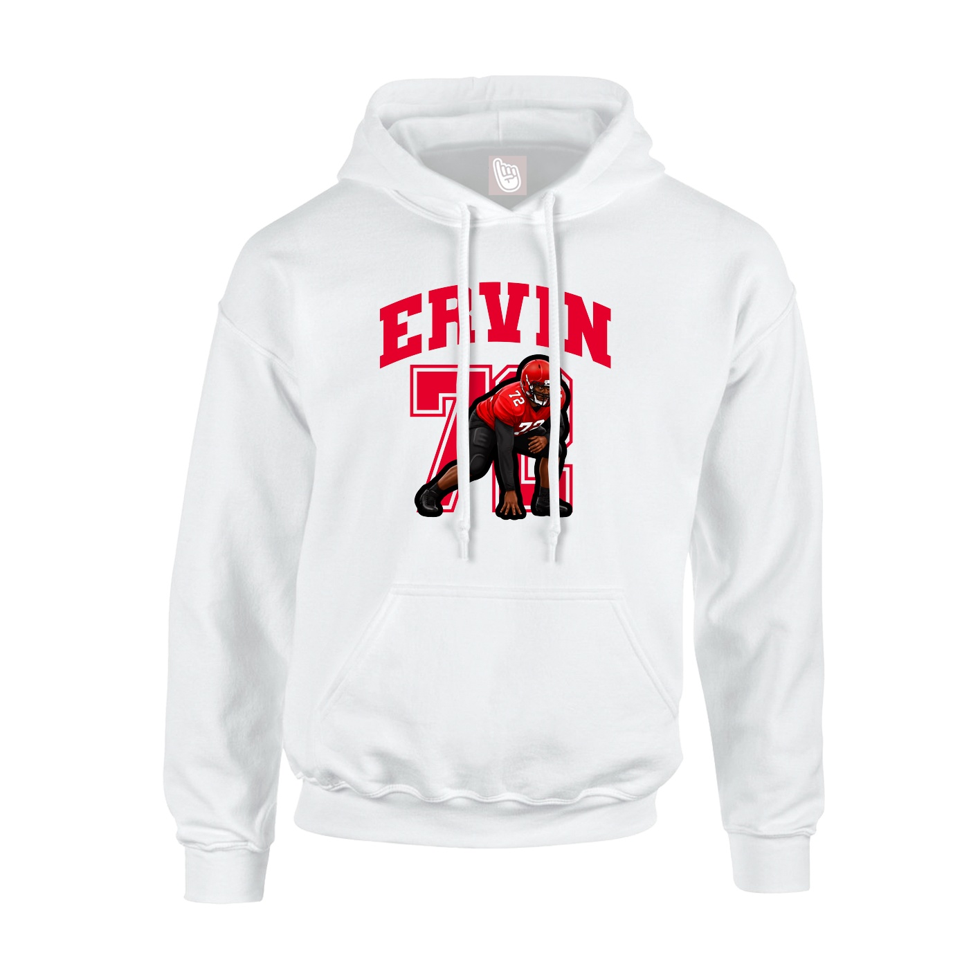 Youth Hoodie — Number in White