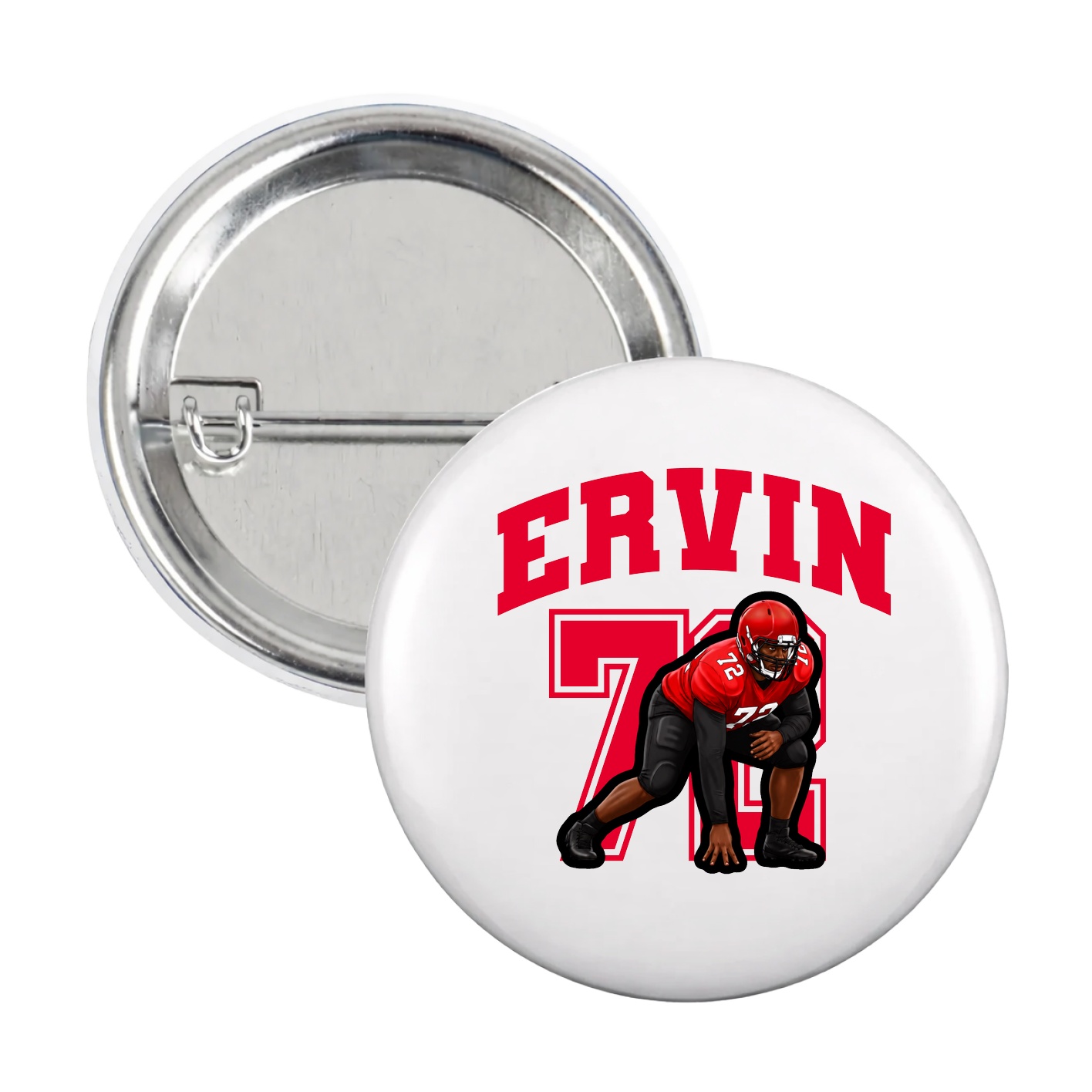 Game Day Button — Number in White