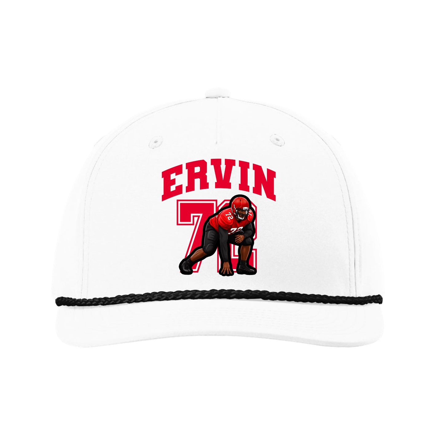 Five-Panel Classic Rope Cap — Number in White