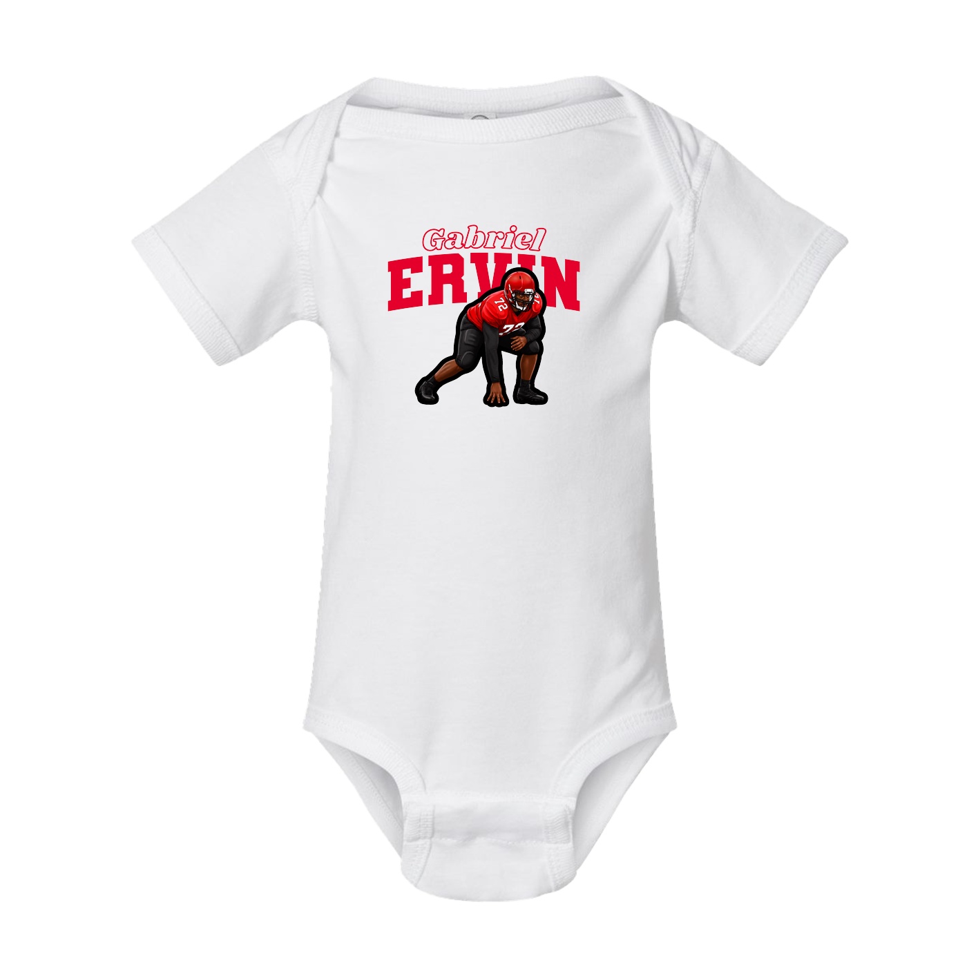 Baby Onesie — Name Arch in White