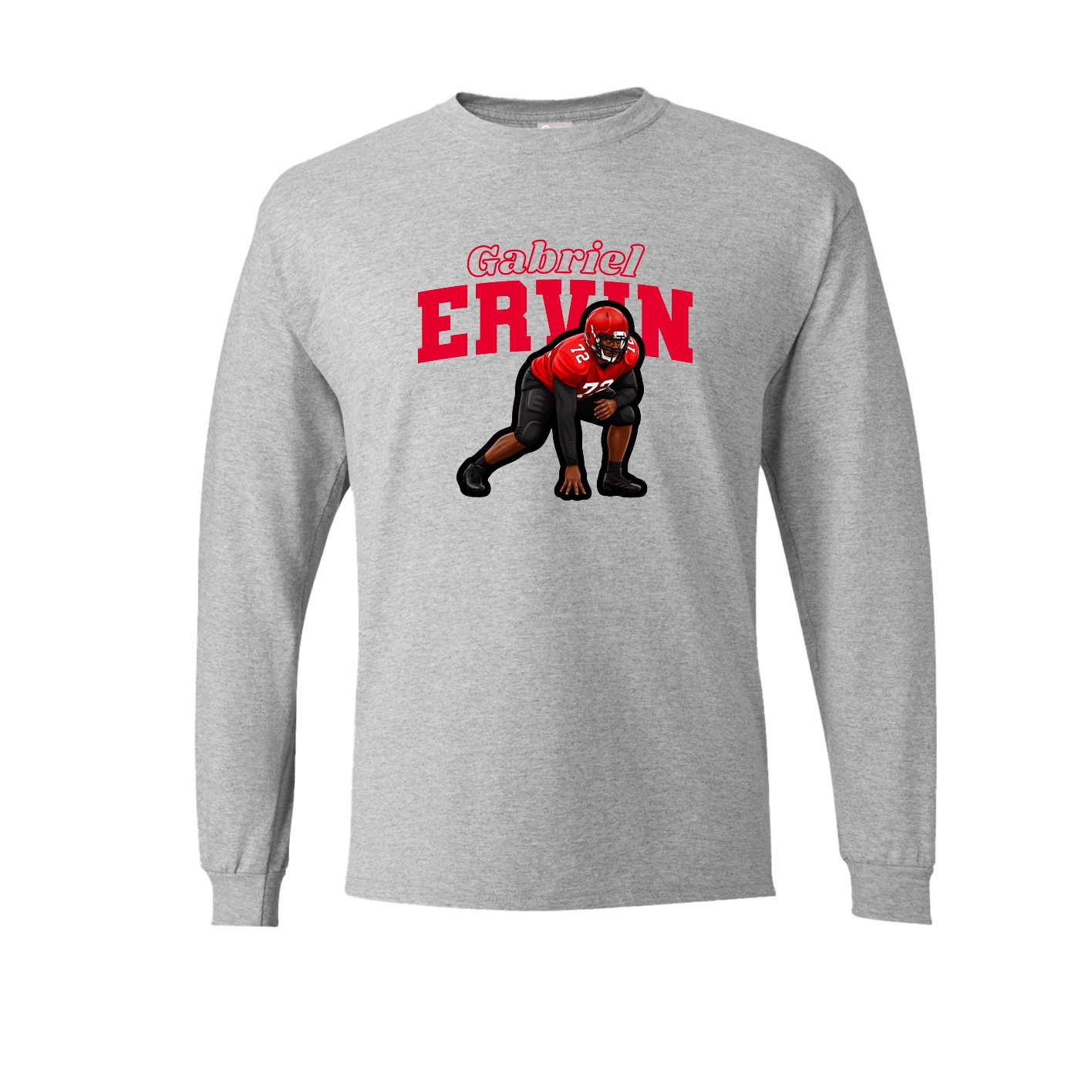 Long Sleeve Tee — Name Arch in Grey