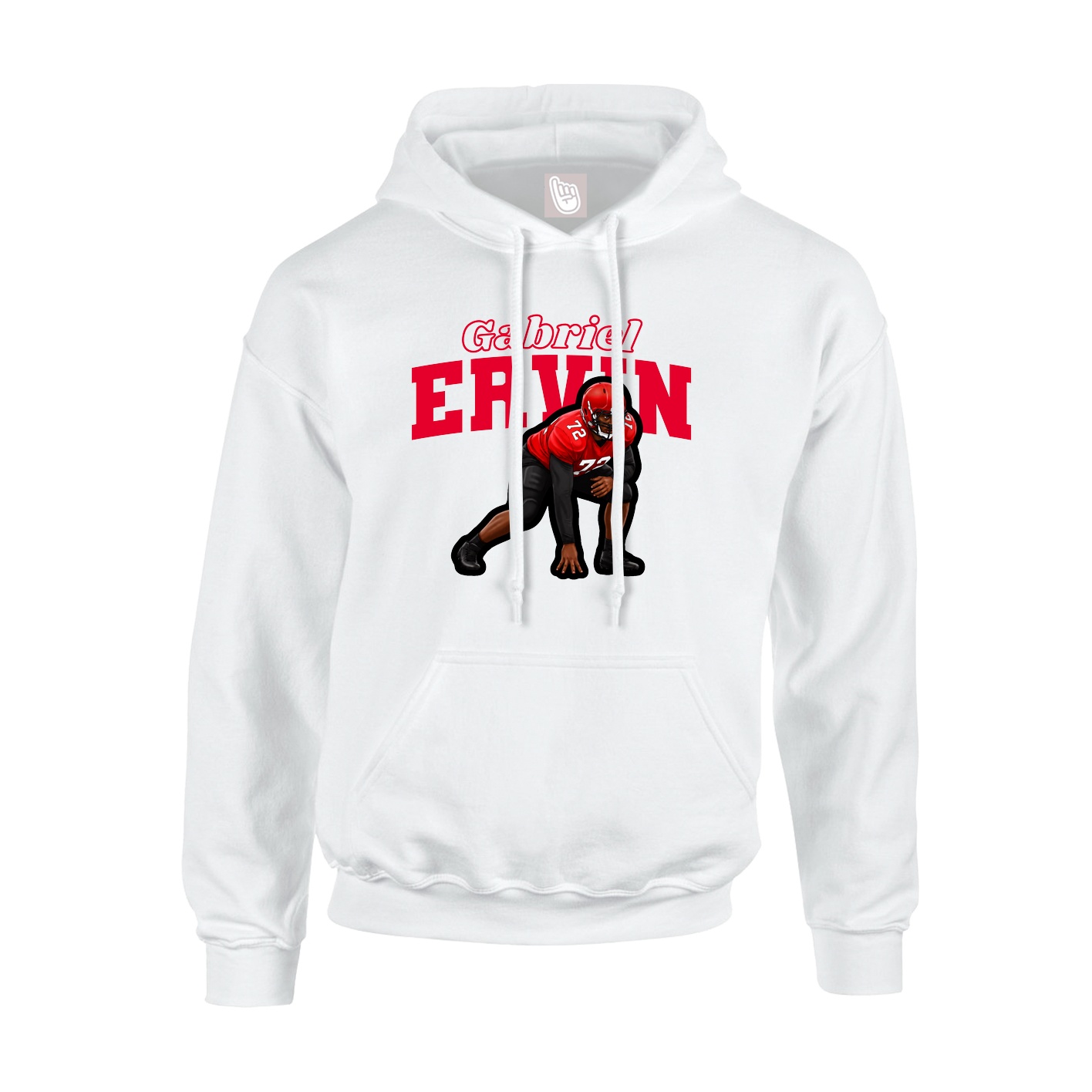 Hoodie — Name Arch in White