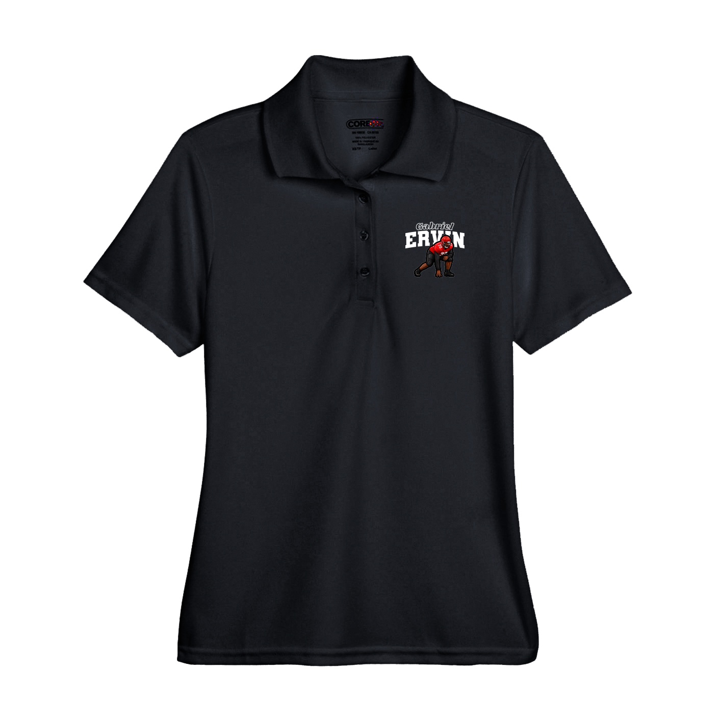 Performance Polo — Name Arch in Black