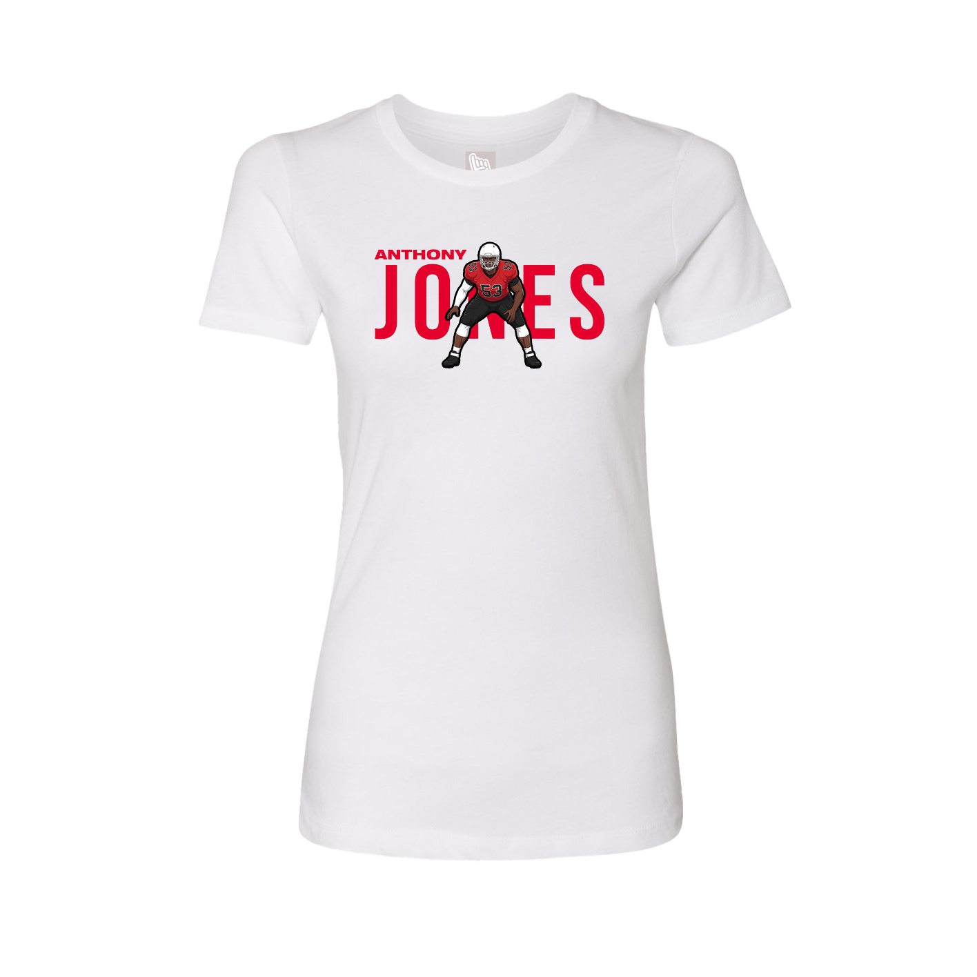 Fitted Women's Tee — Player Name in White