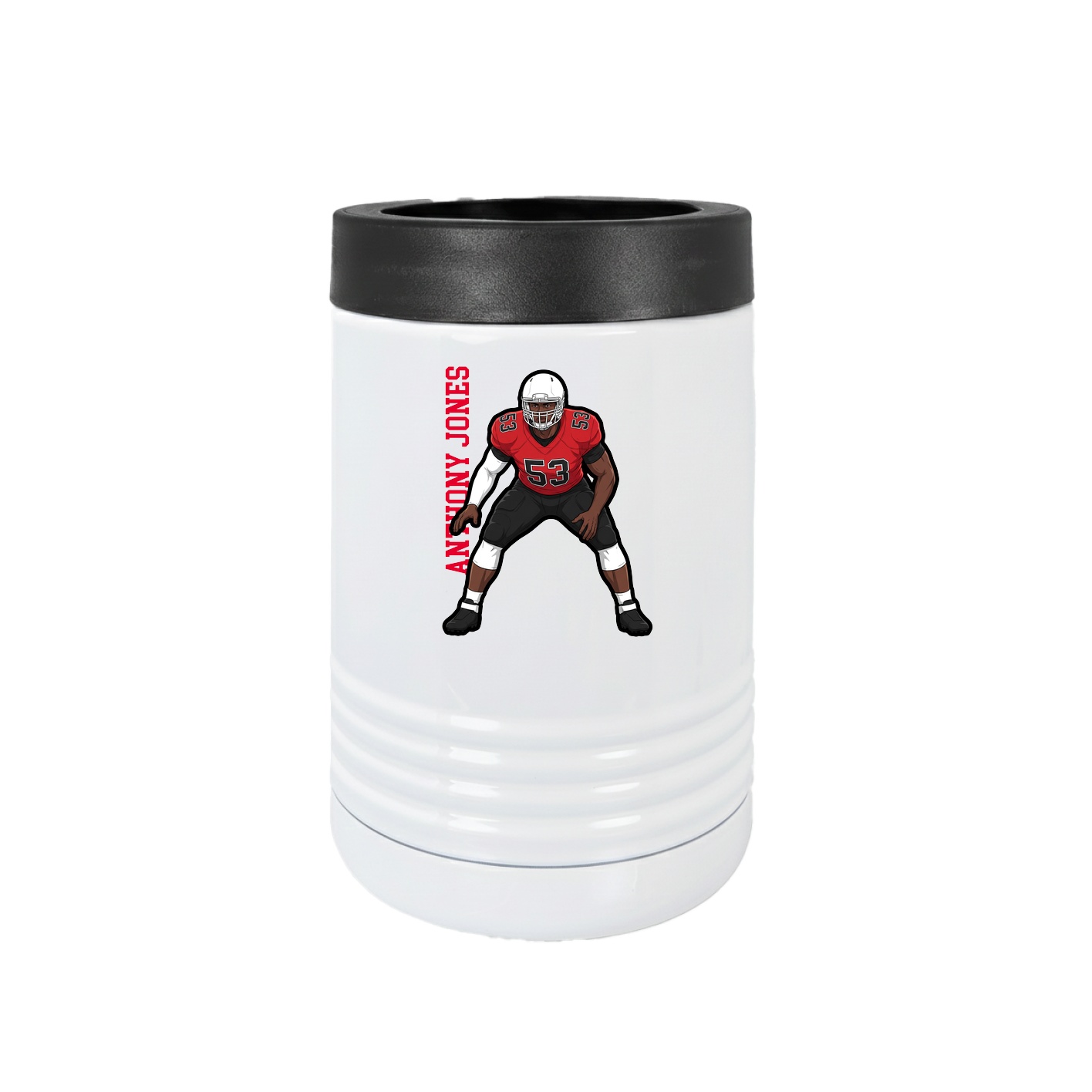 Beverage Holder — Name Vertical in White