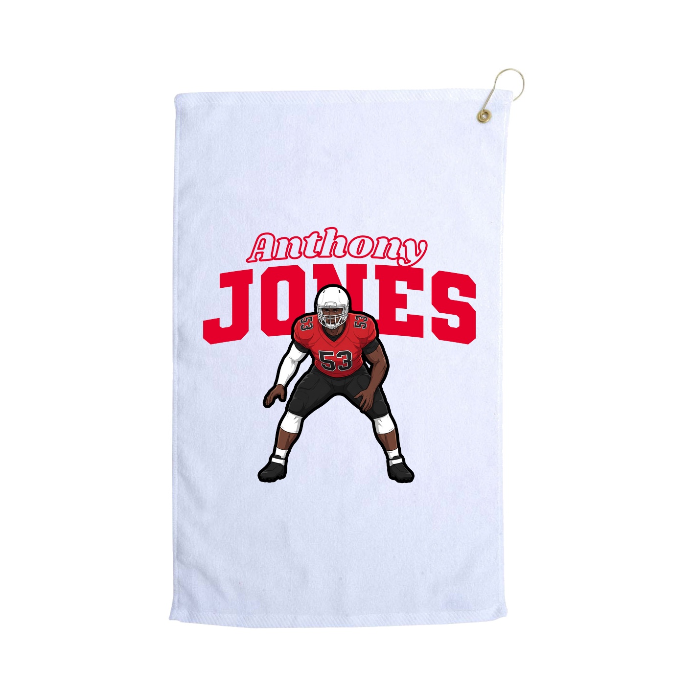 Golf Towel — Name Arch in White
