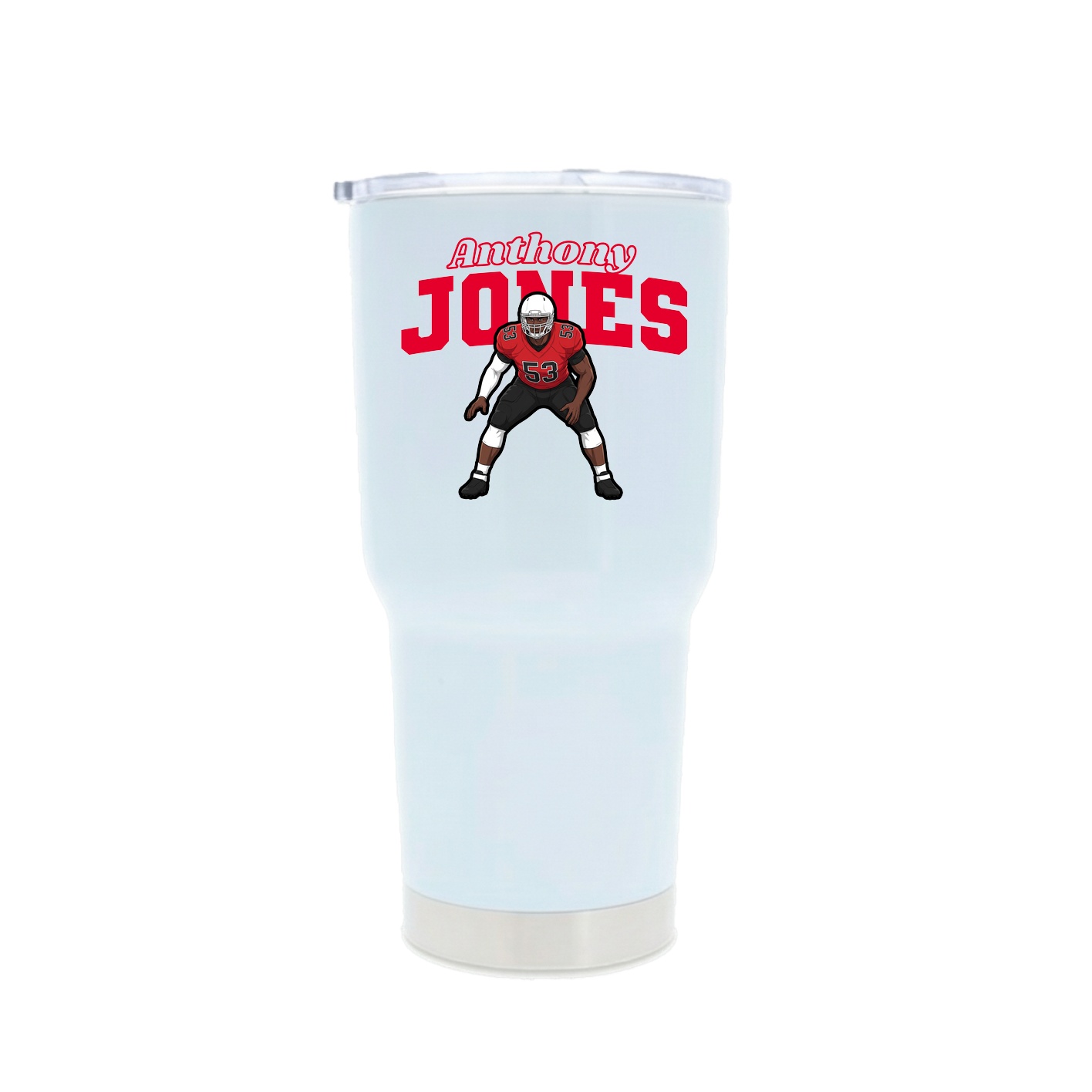 30oz Stainless Steel Tumbler — Name Arch in White