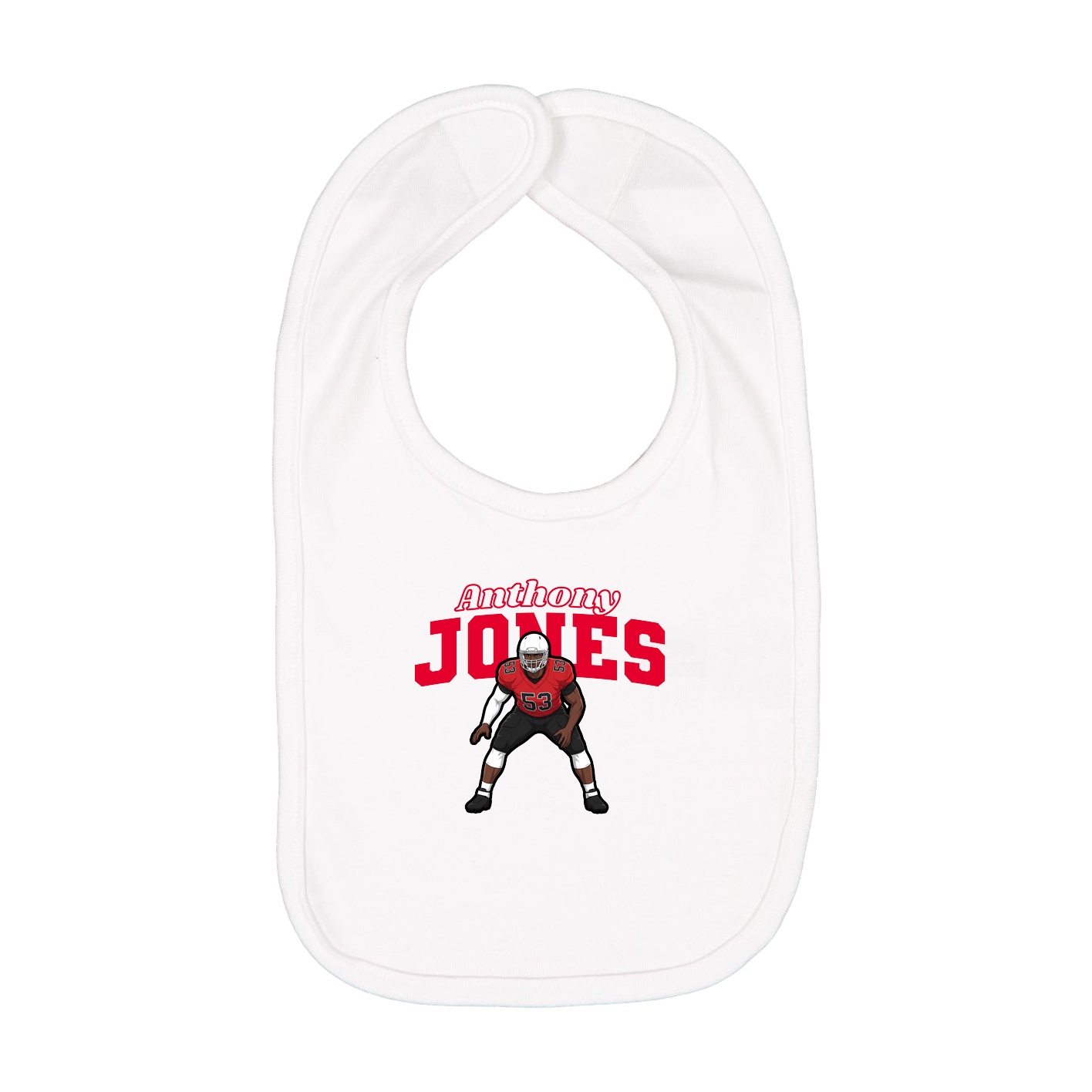 Infant Bib — Name Arch in White