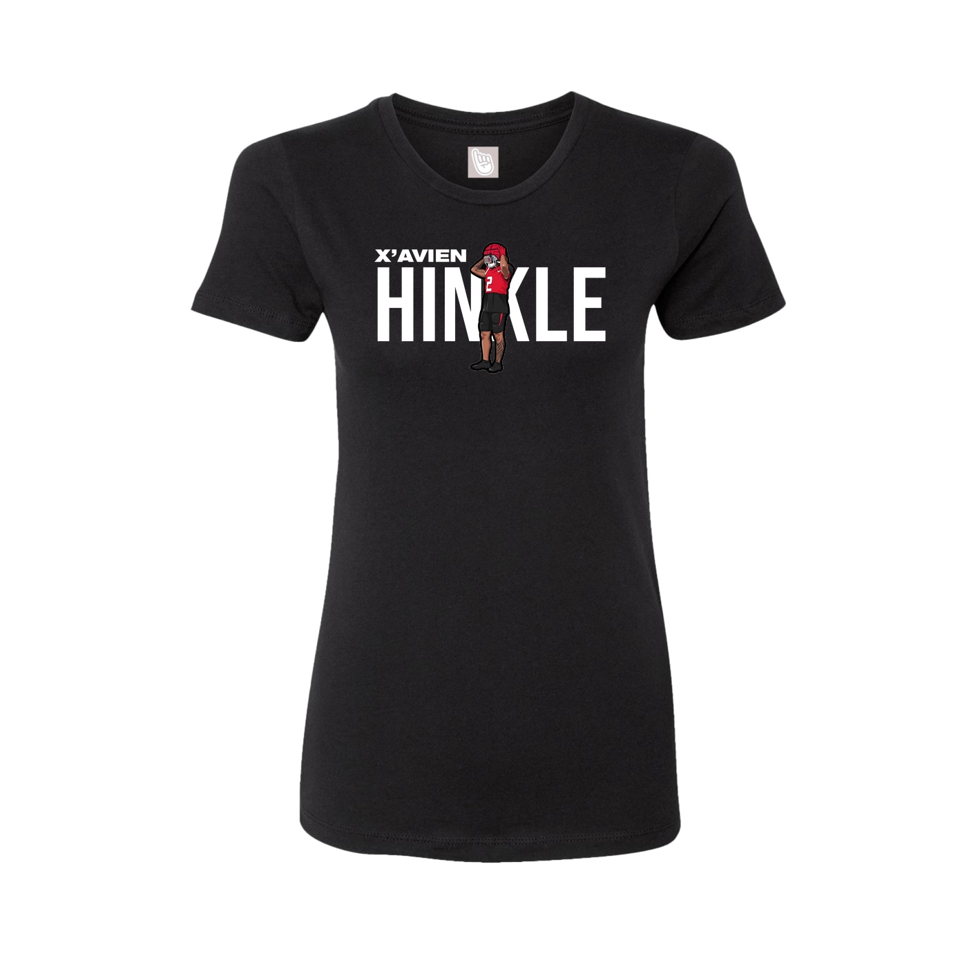 Fitted Women's Tee — Player Name in Black