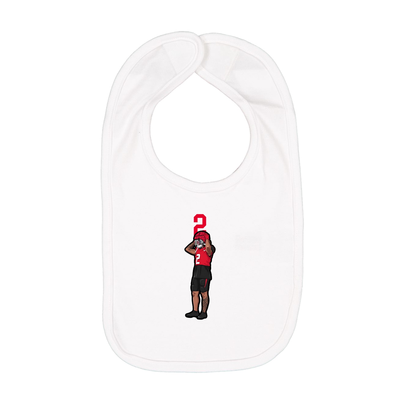 Infant Bib — Number Top in White