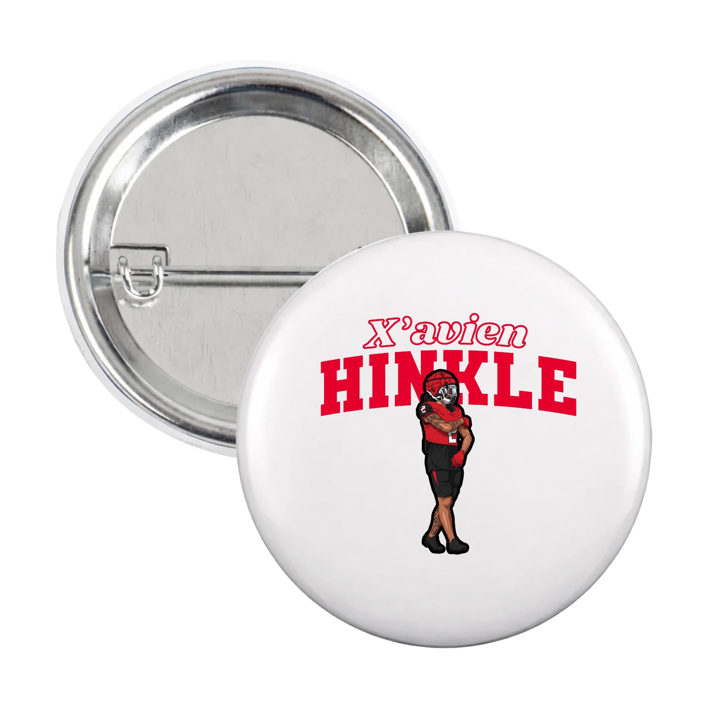 Game Day Button — Name Arch in White