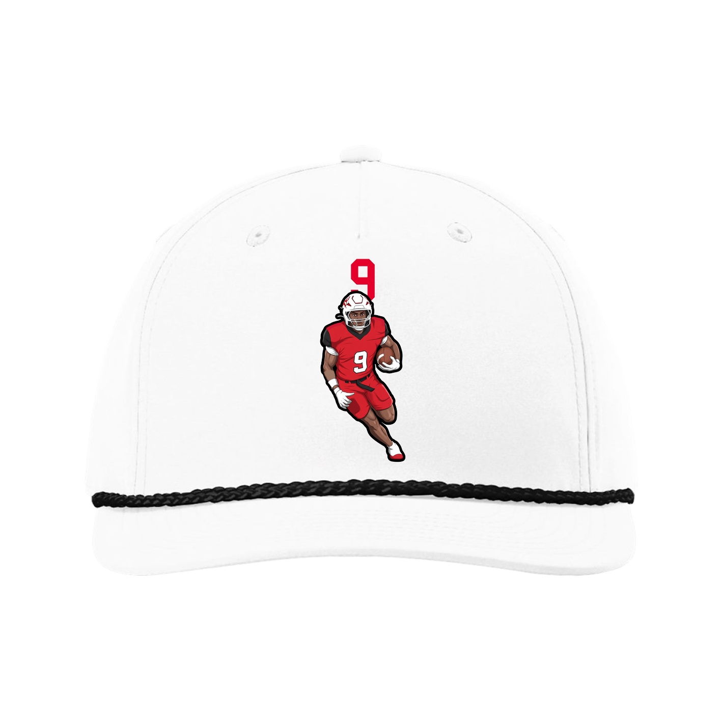 Five-Panel Classic Rope Cap — Number Top in White