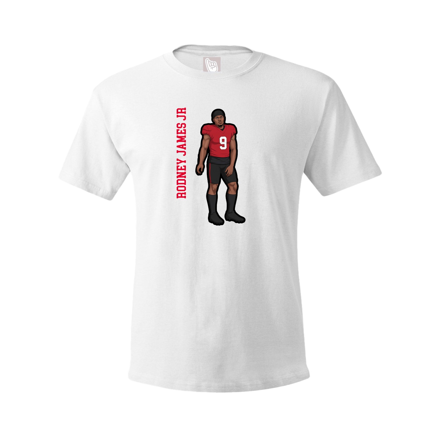Tee — Name Vertical in White