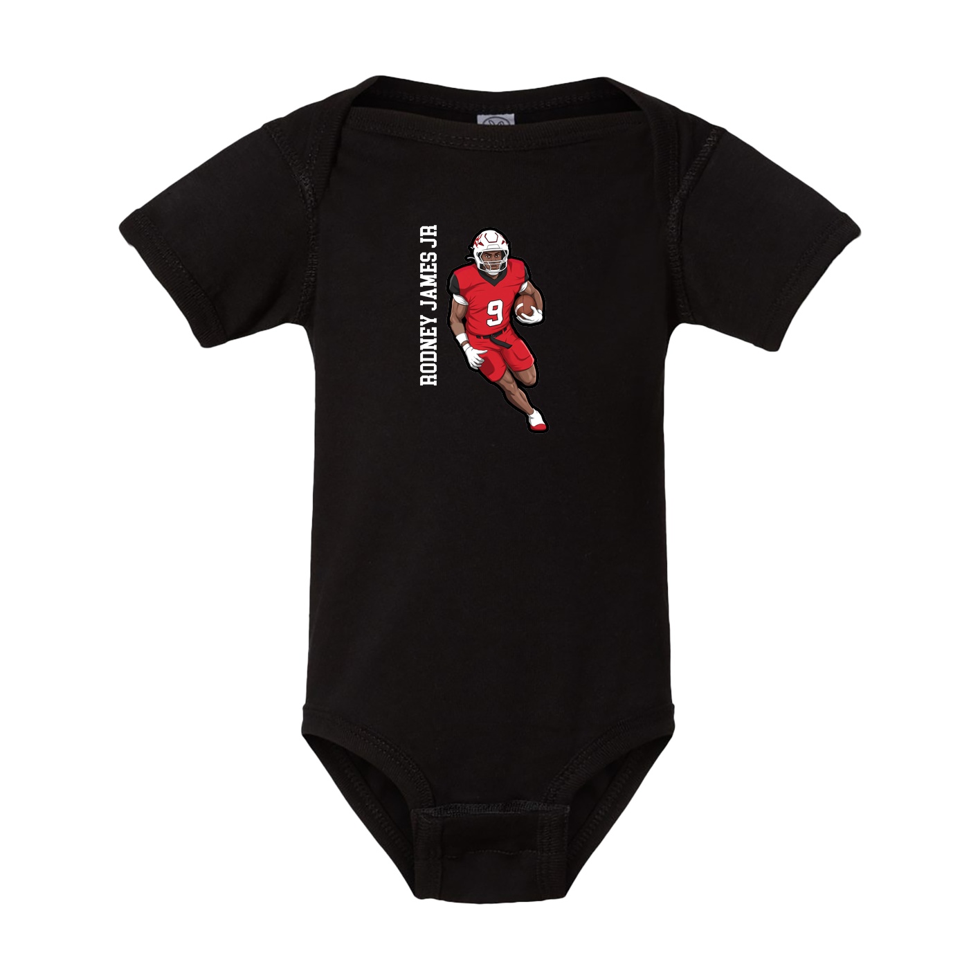 Baby Onesie — Name Vertical in Black