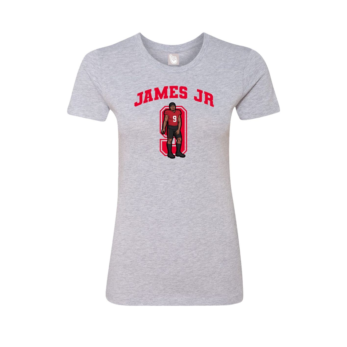 Fitted Women's Tee — Number in Grey