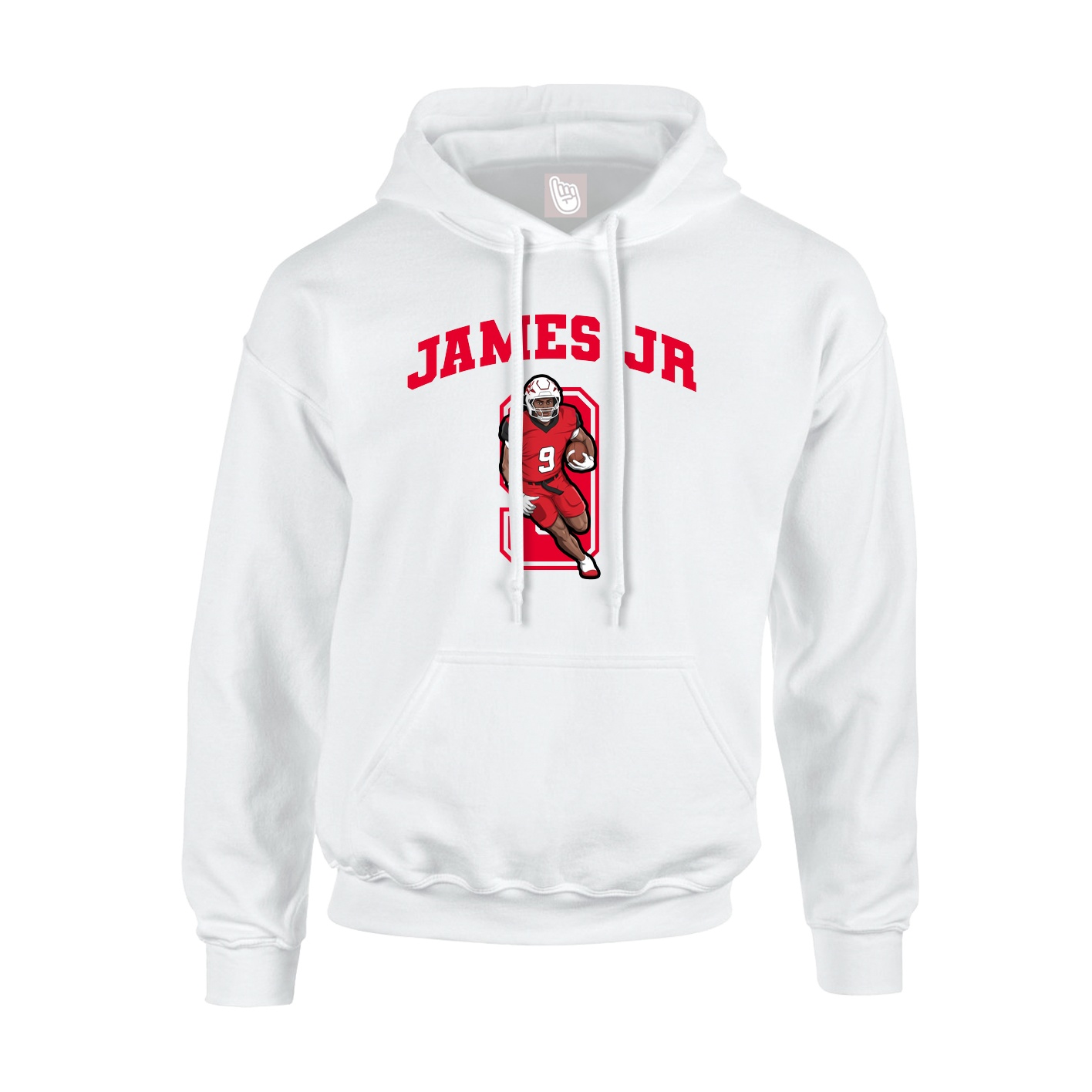 Hoodie — Number in White