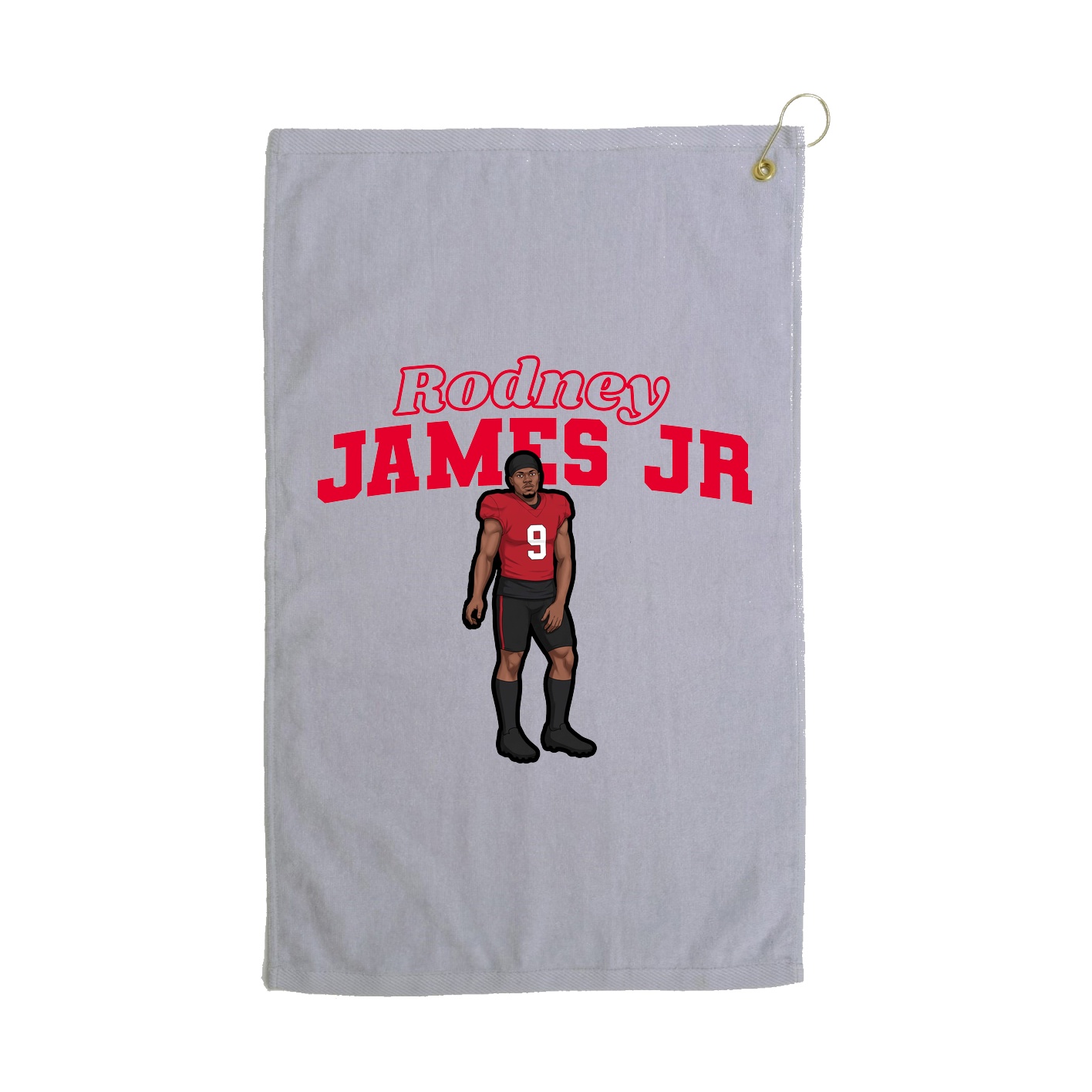 Golf Towel — Name Arch in Grey
