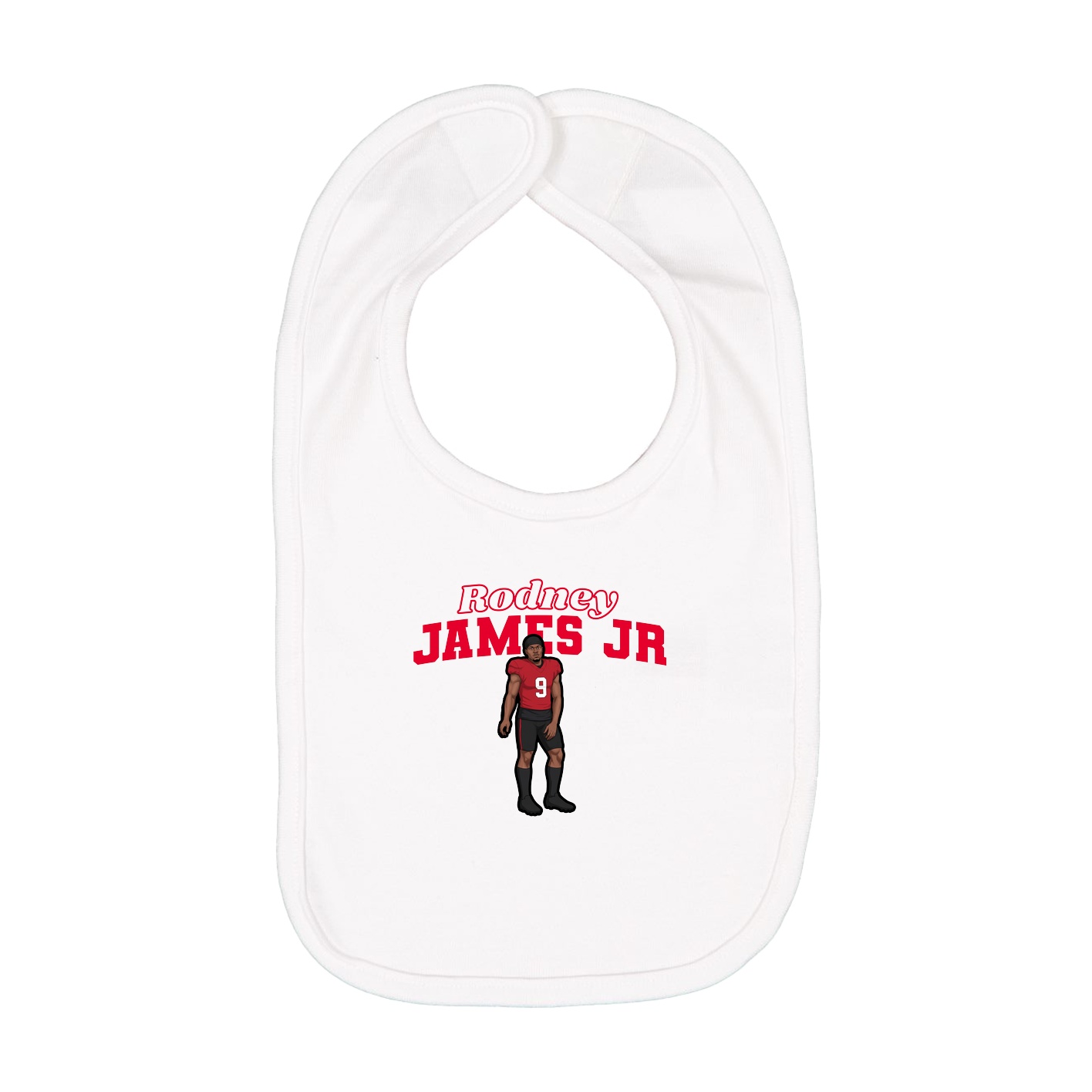 Infant Bib — Name Arch in White
