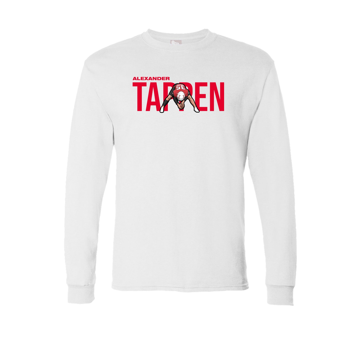Long Sleeve Tee — Player Name in White