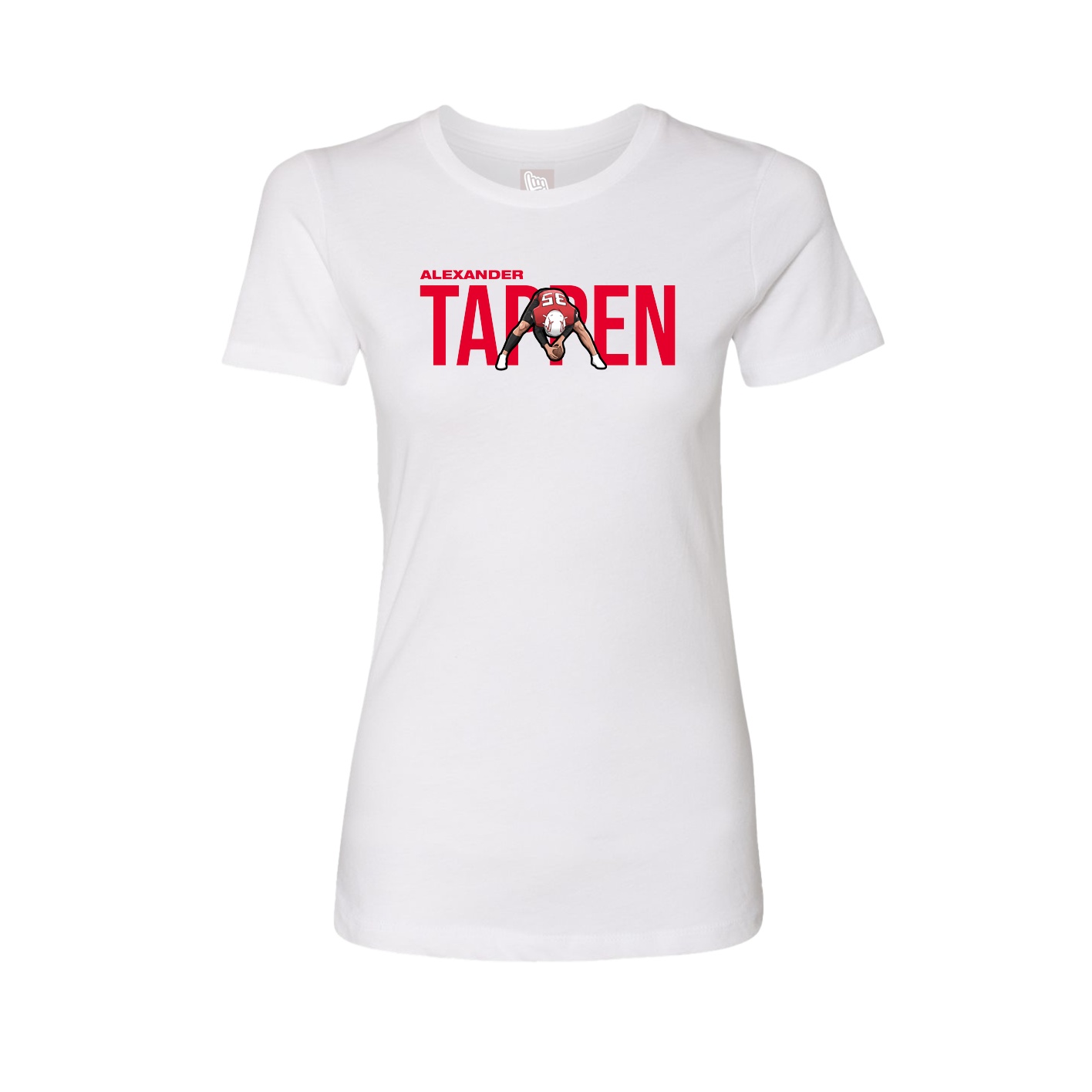 Fitted Women's Tee — Player Name in White