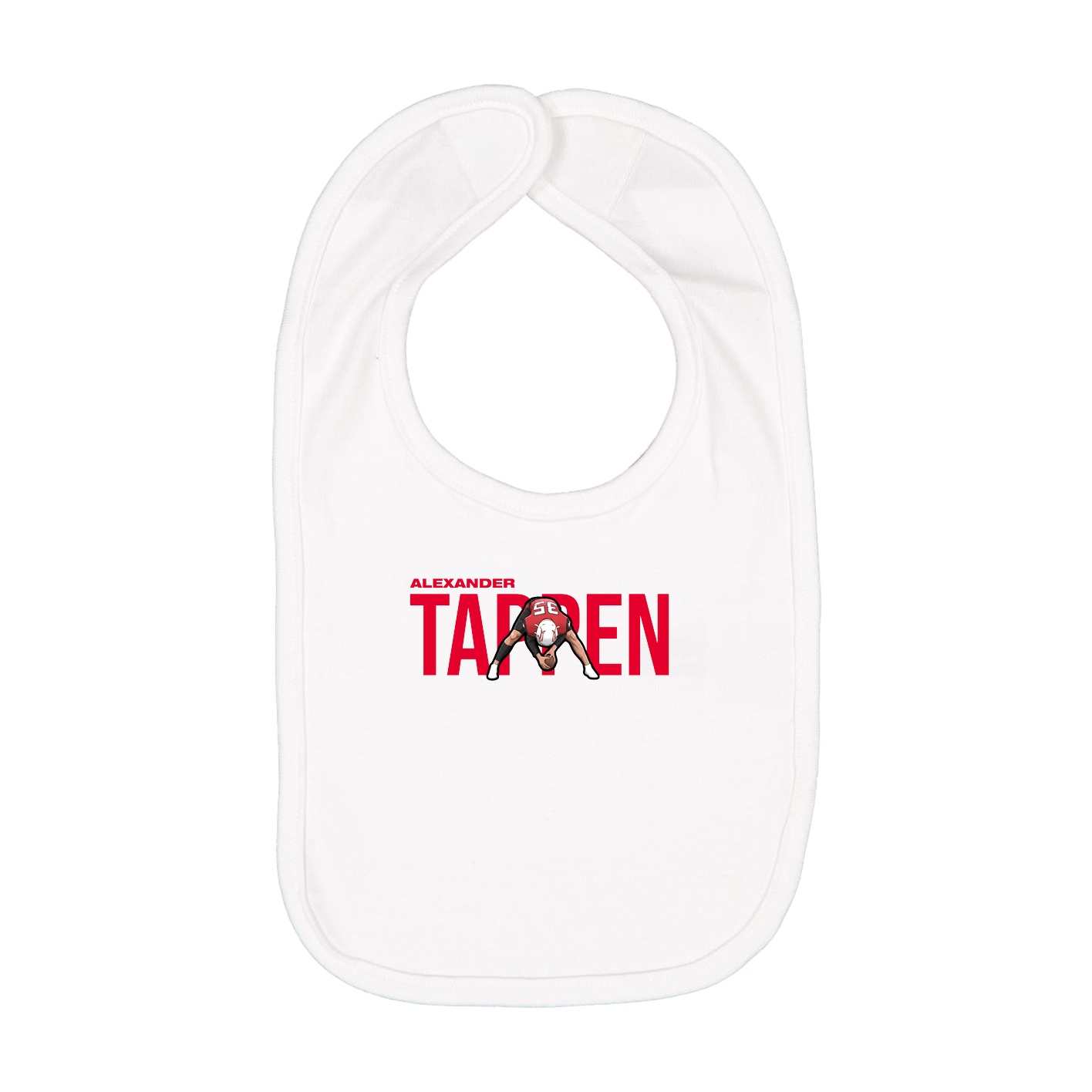 Infant Bib — Player Name in White