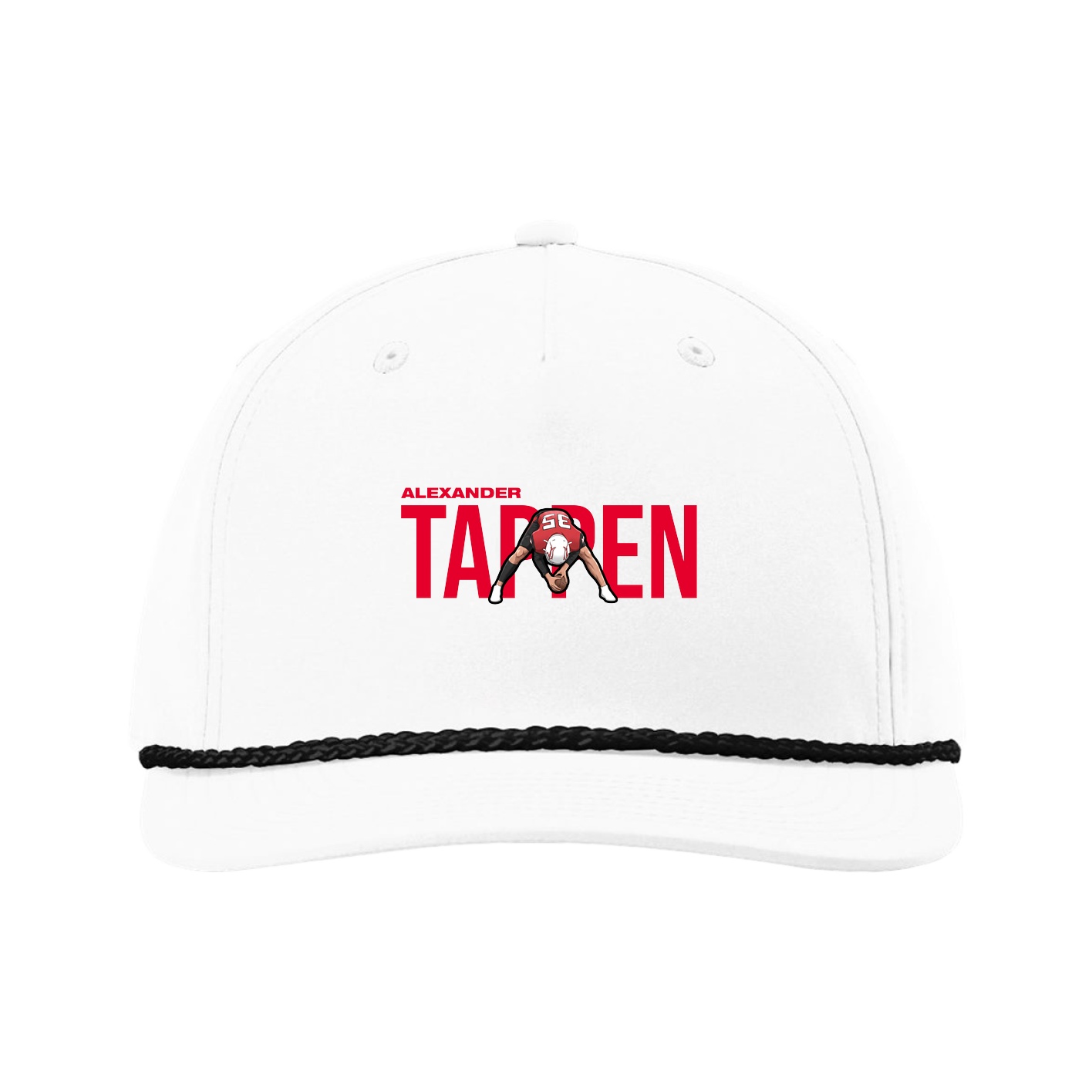 Five-Panel Classic Rope Cap — Player Name in White