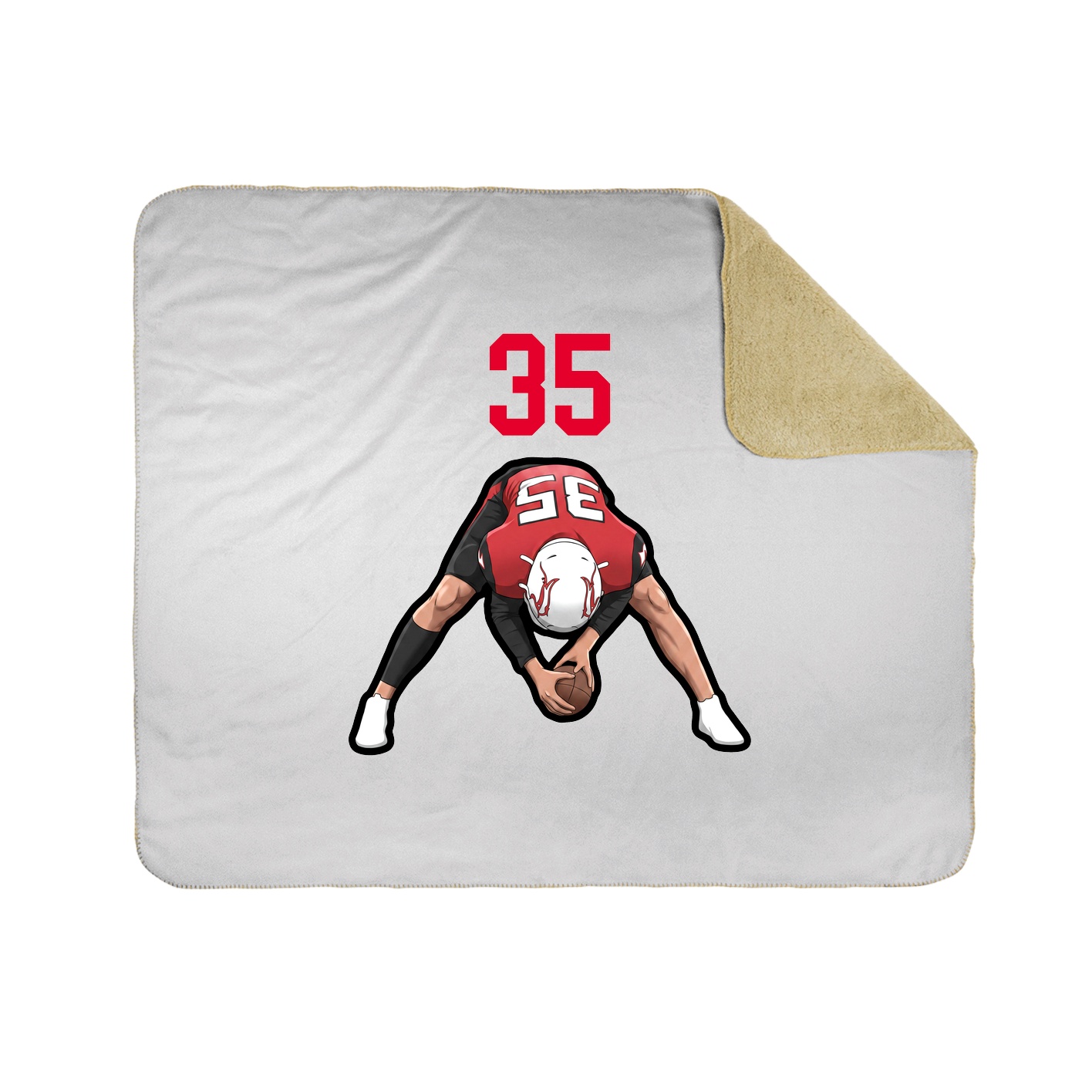 Throw Blanket — Number Top in White