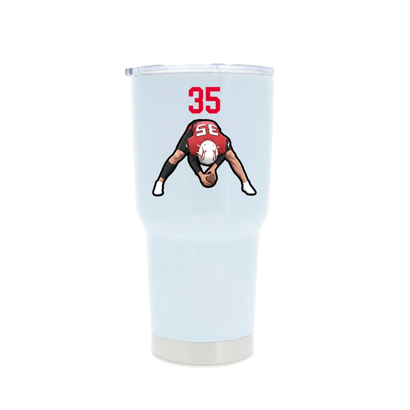 30oz Stainless Steel Tumbler — Number Top in White