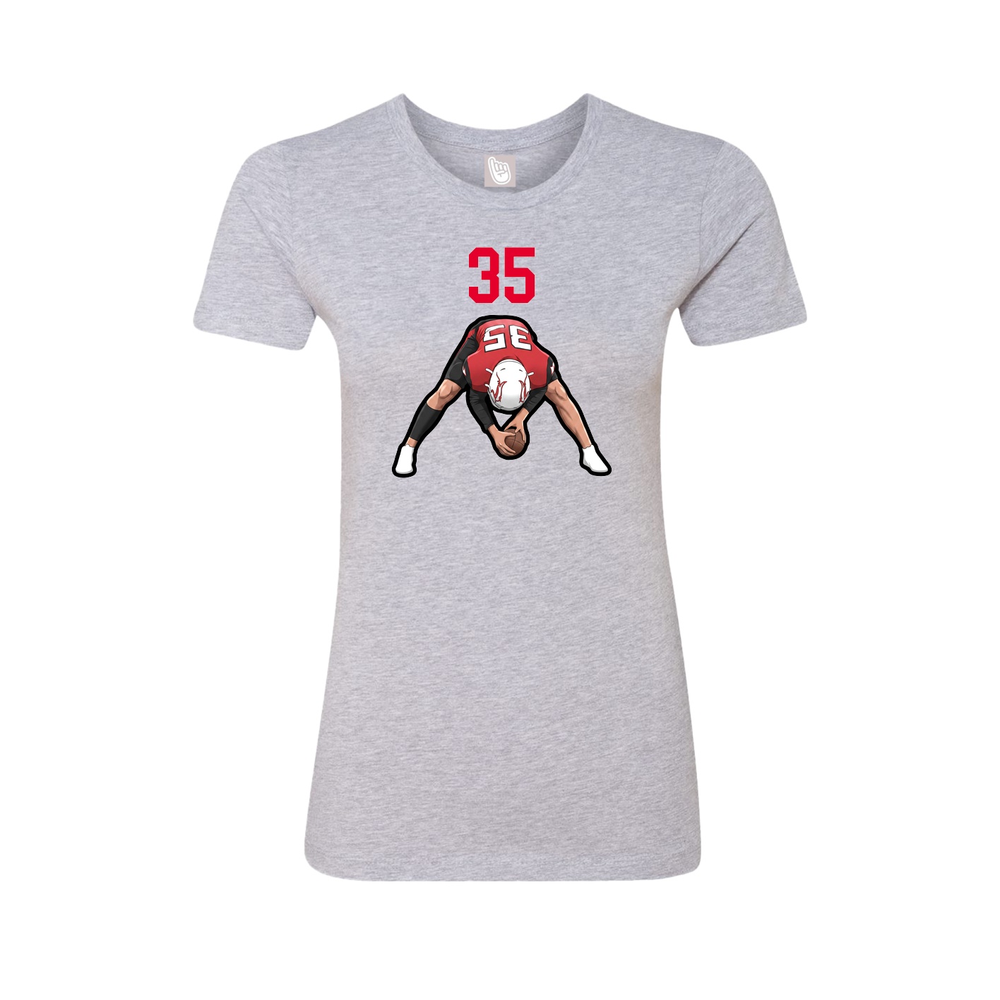 Fitted Women's Tee — Number Top in Grey