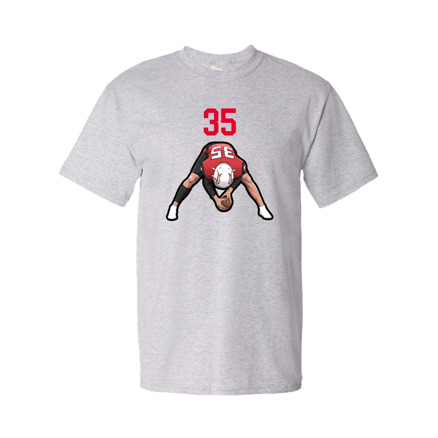 Youth Tee — Number Top in Grey