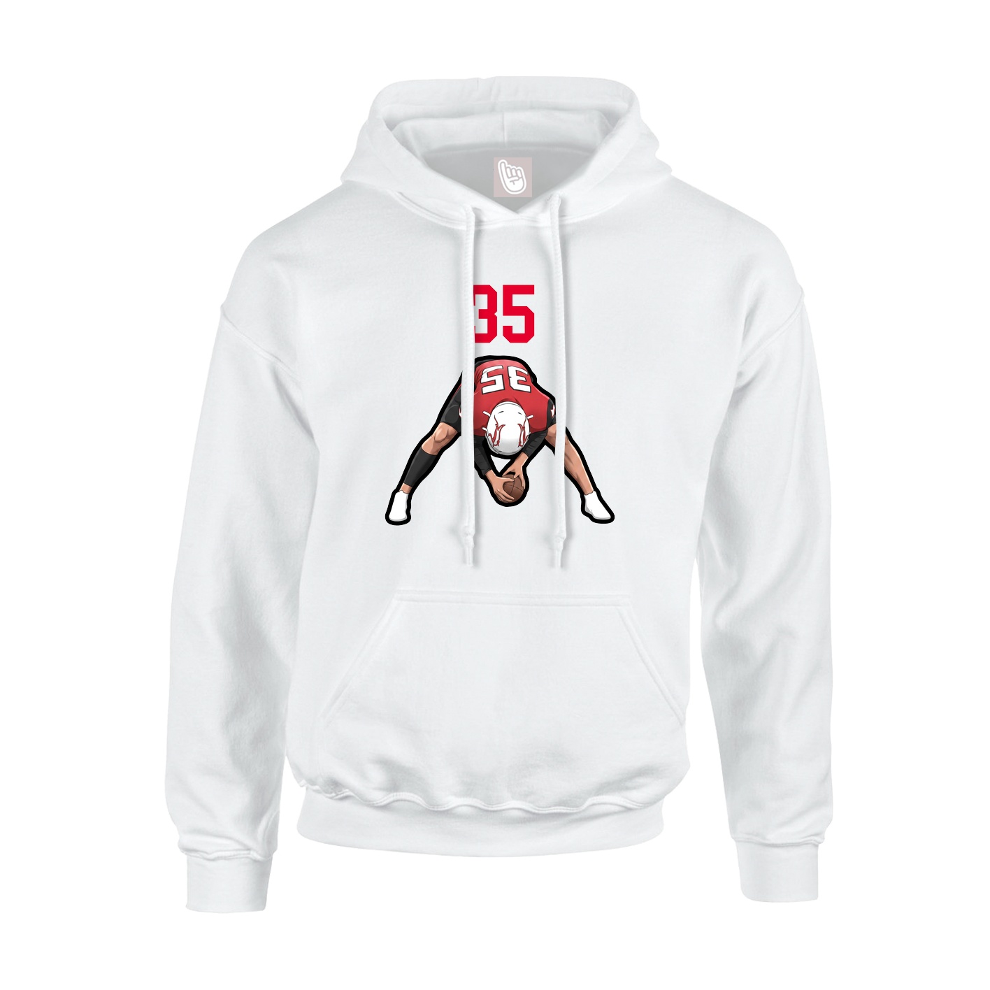 Youth Hoodie — Number Top in White
