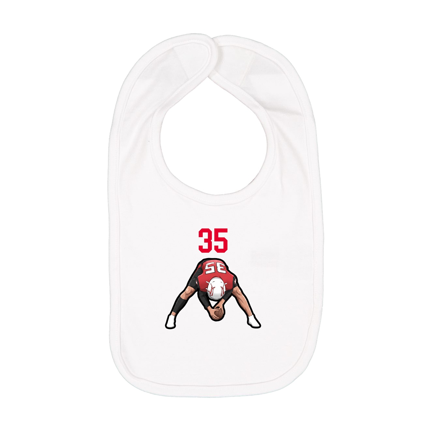 Infant Bib — Number Top in White