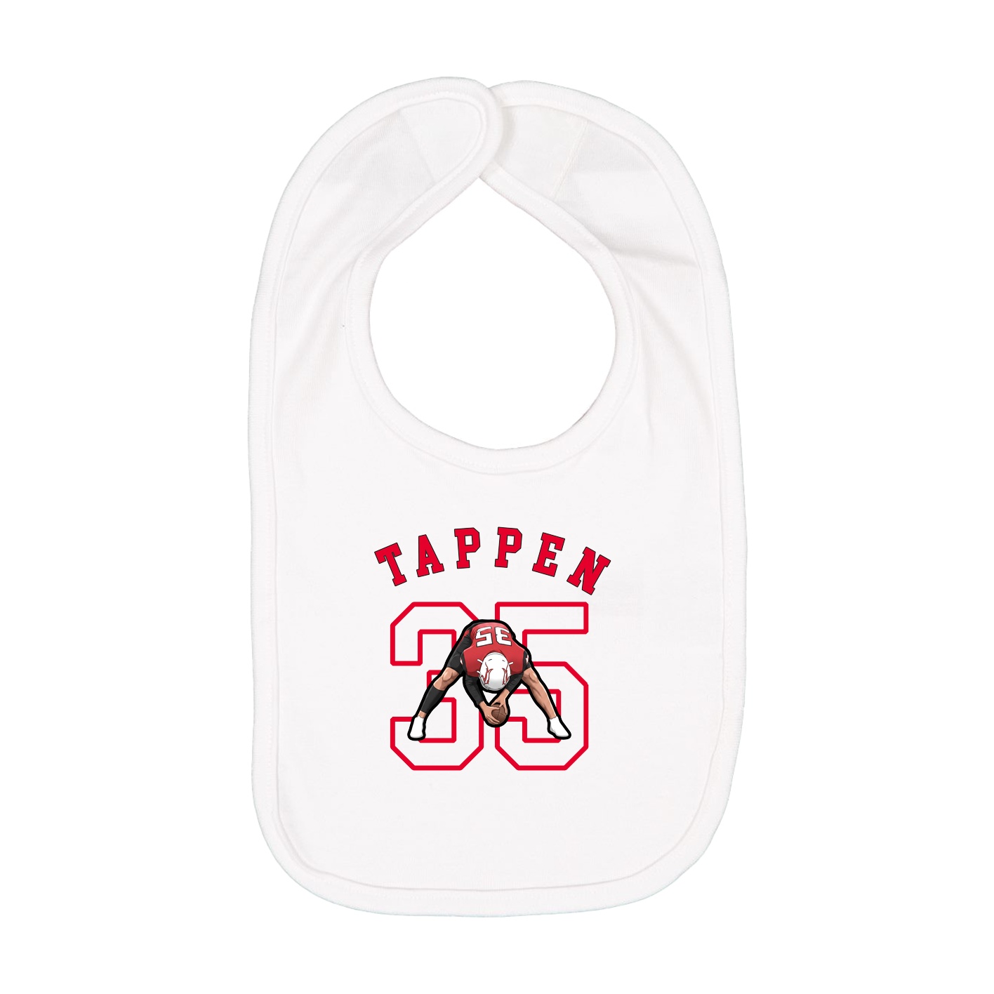 Infant Bib — Shirsey Arch in White