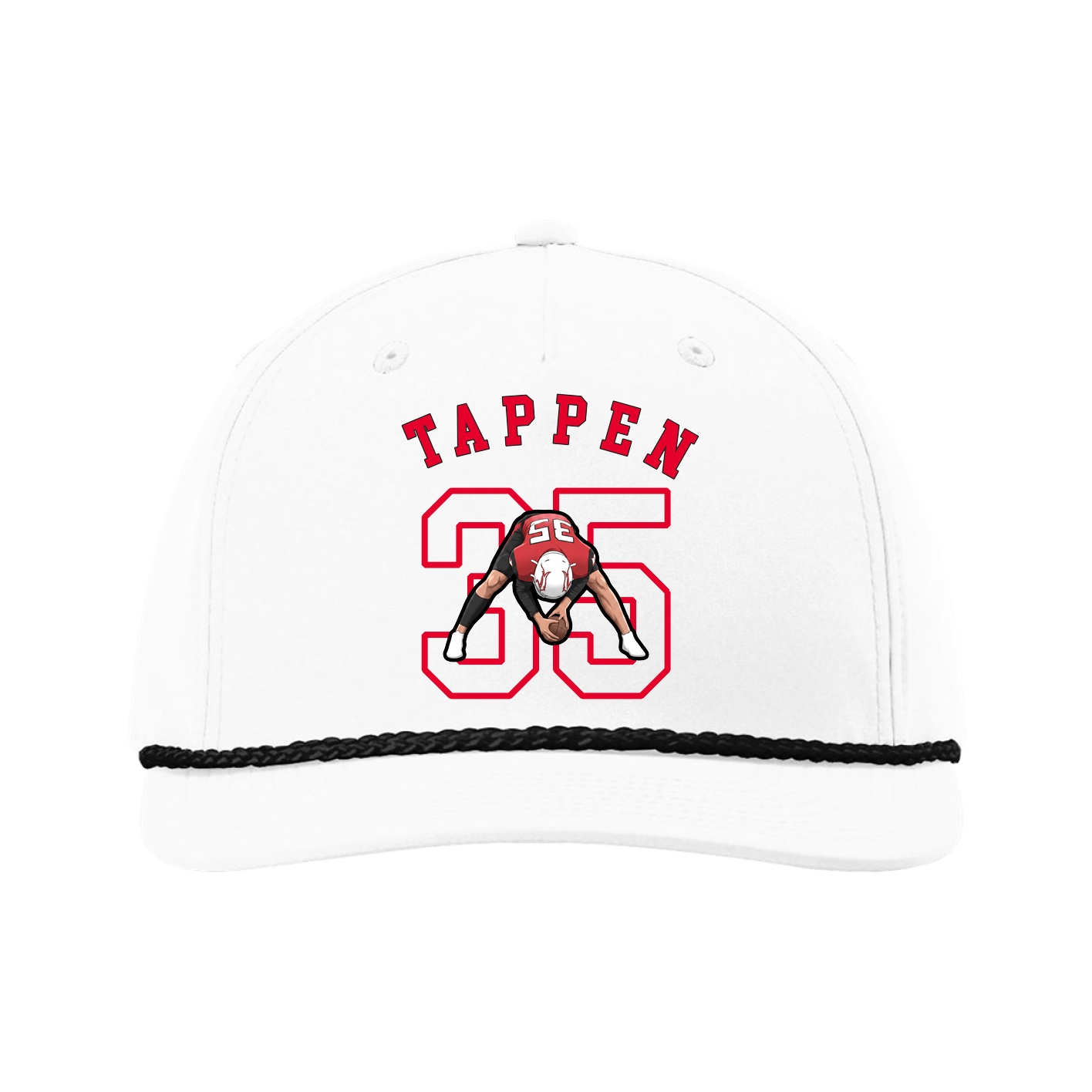 Five-Panel Classic Rope Cap — Shirsey Arch in White