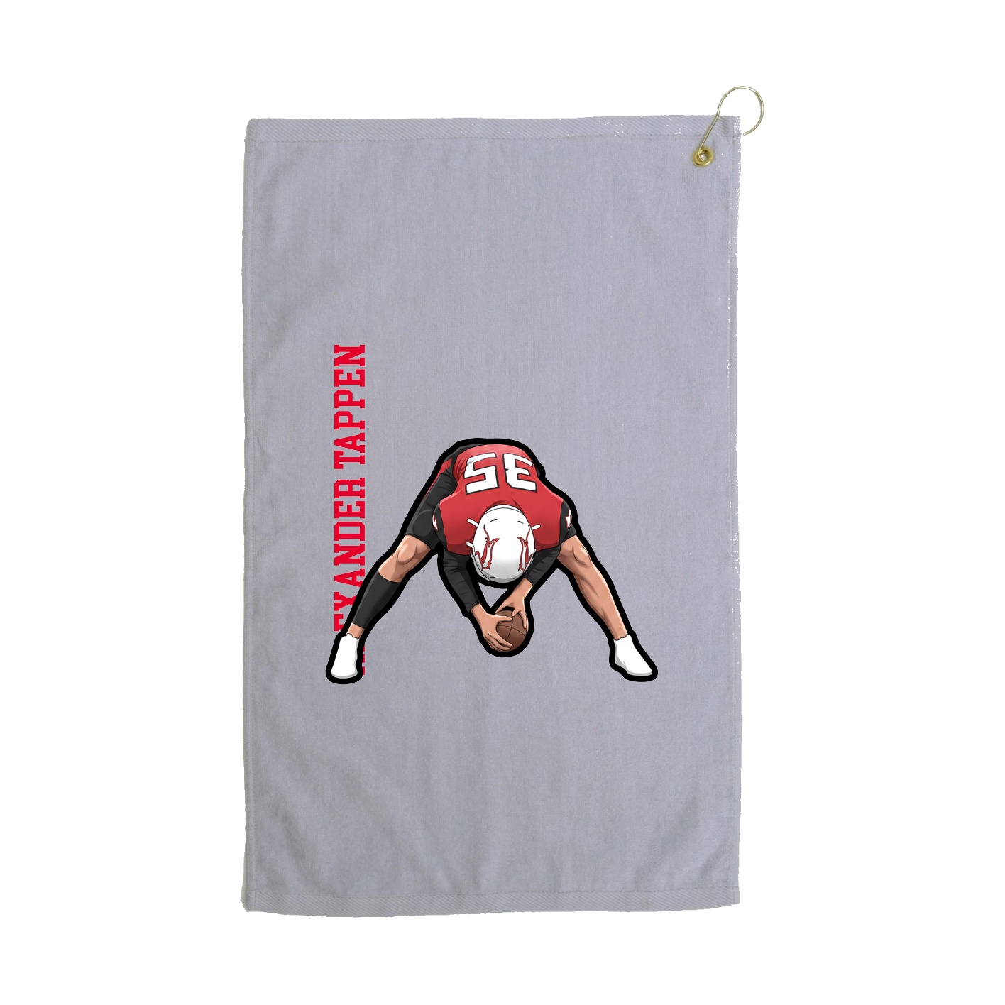 Golf Towel — Name Vertical in Grey