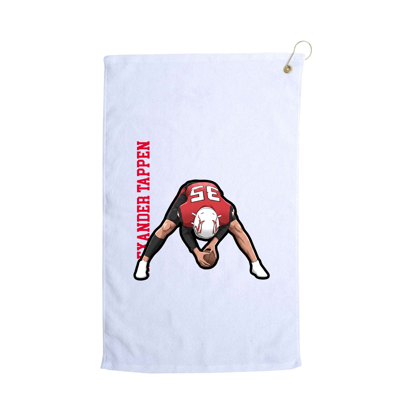 Golf Towel — Name Vertical in White