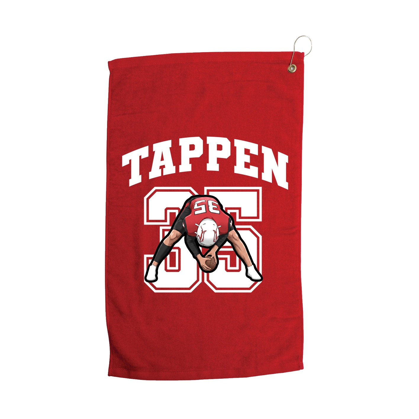 Golf Towel — Number in Red