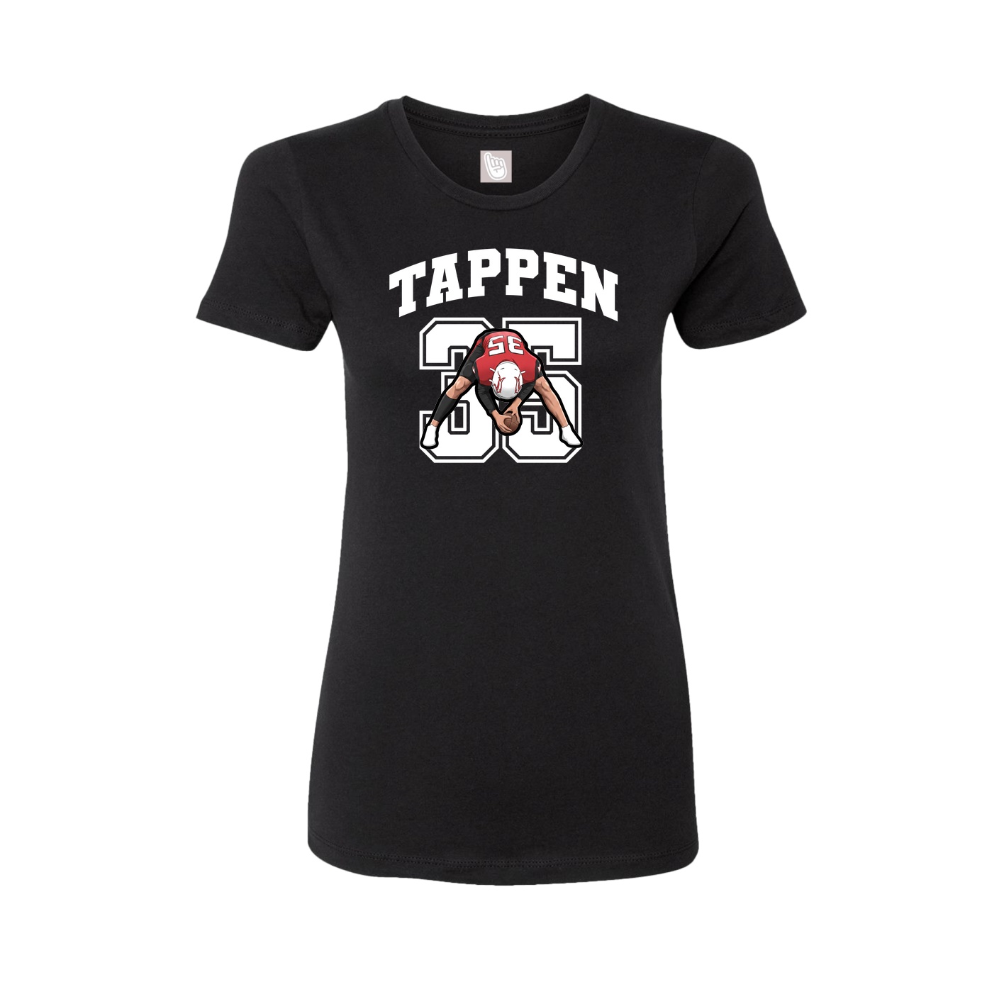 Fitted Women's Tee — Number in Black