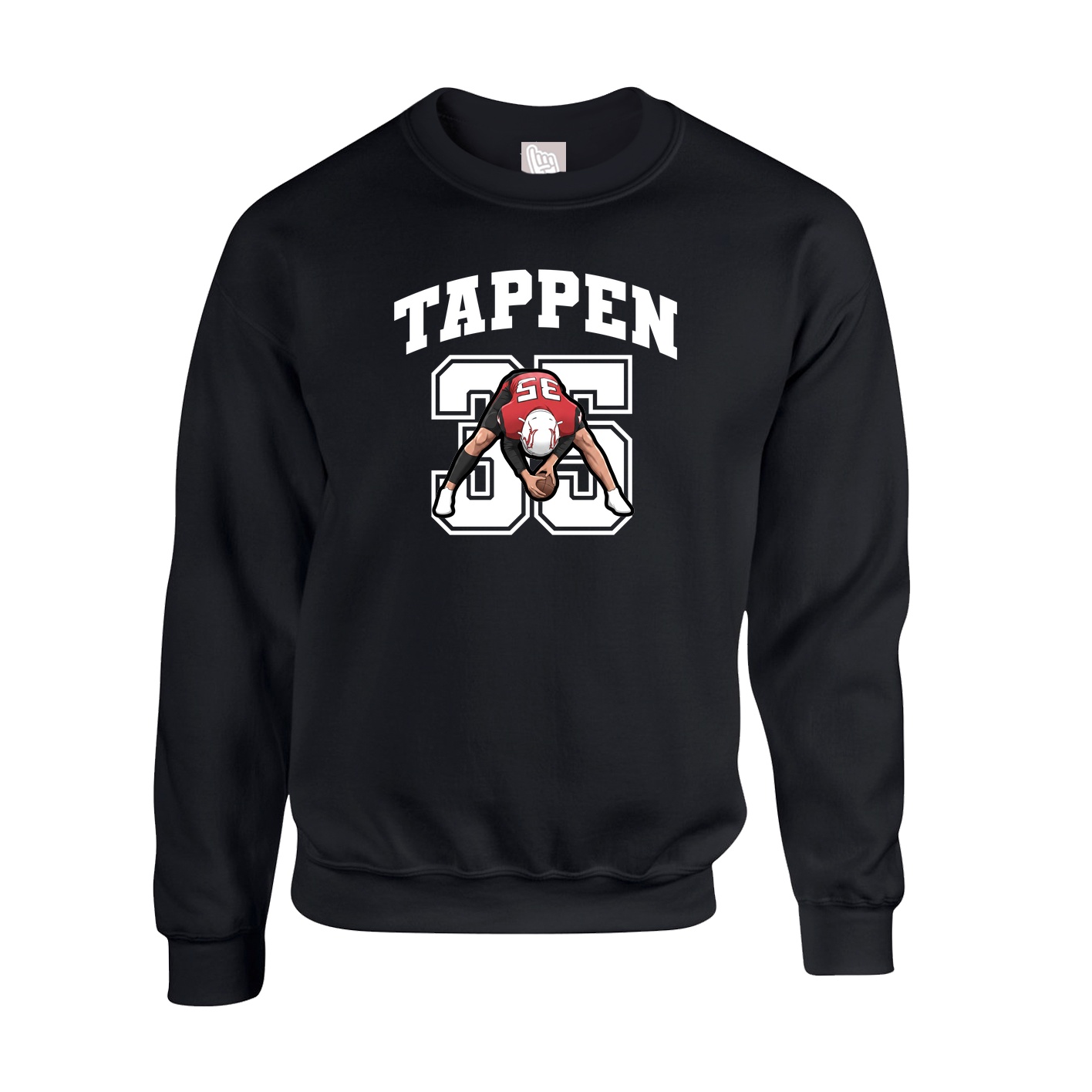 Fleece Crew — Number in Black