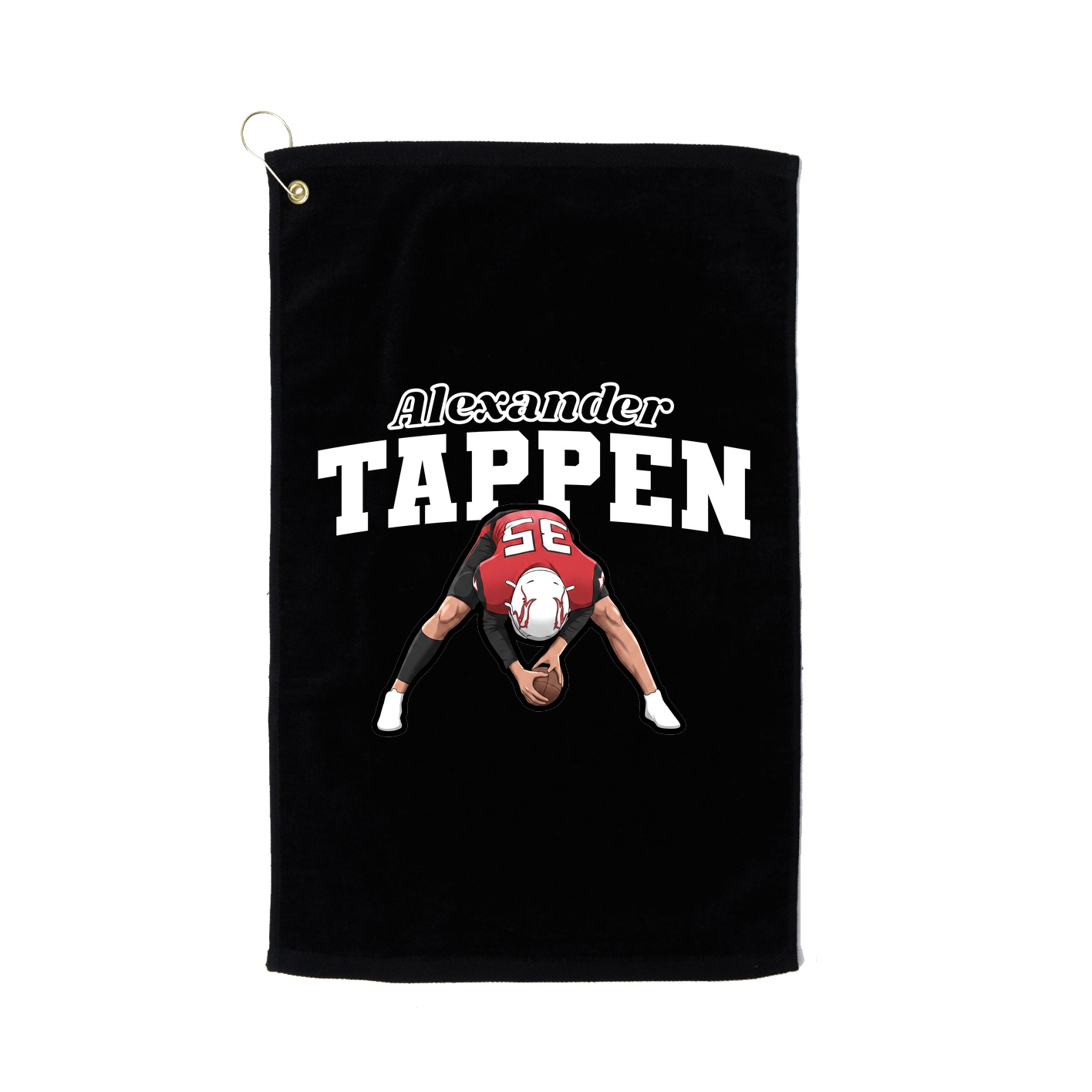 Golf Towel — Name Arch in Black