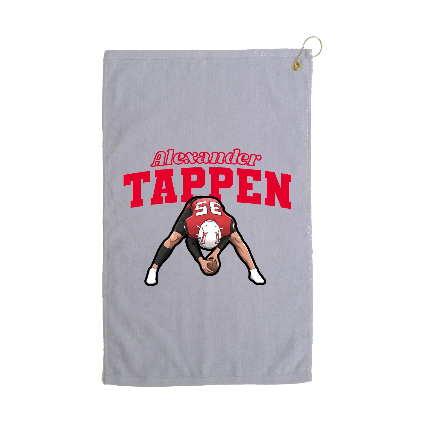 Golf Towel — Name Arch in Grey