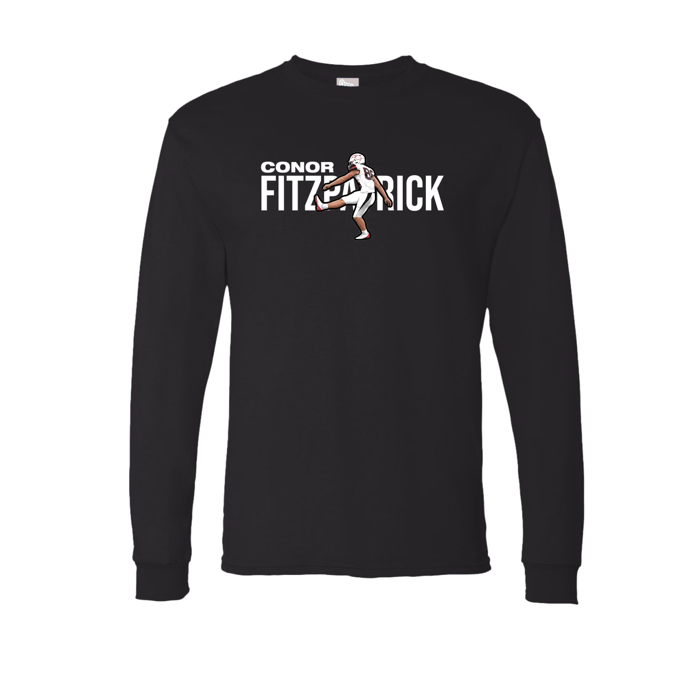 Long Sleeve Tee — Player Name in Black