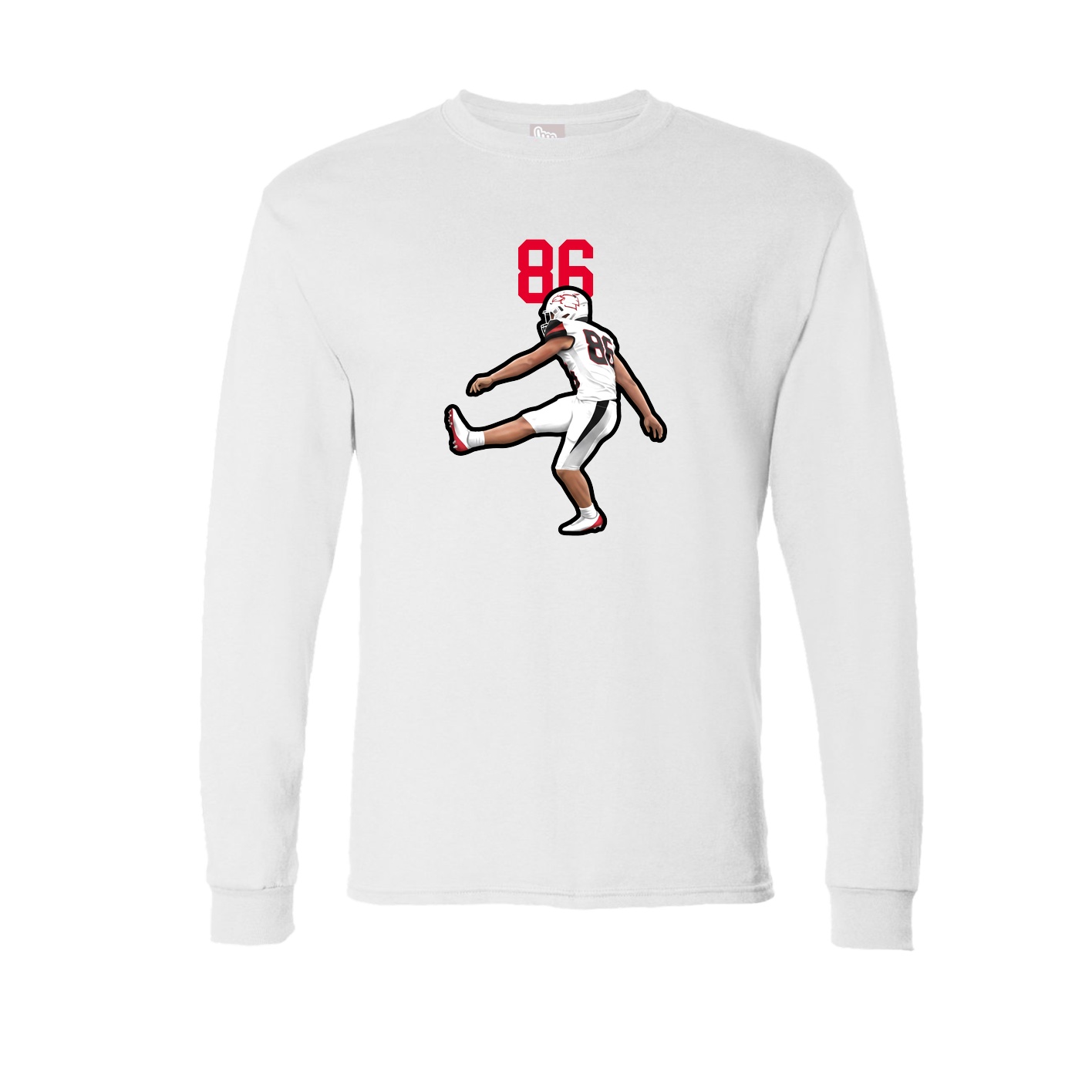 Long Sleeve Tee — Number Top in White
