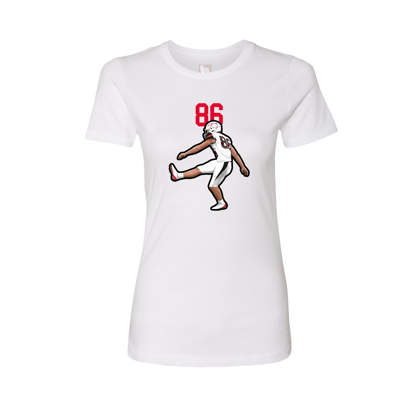 Fitted Women's Tee — Number Top in White