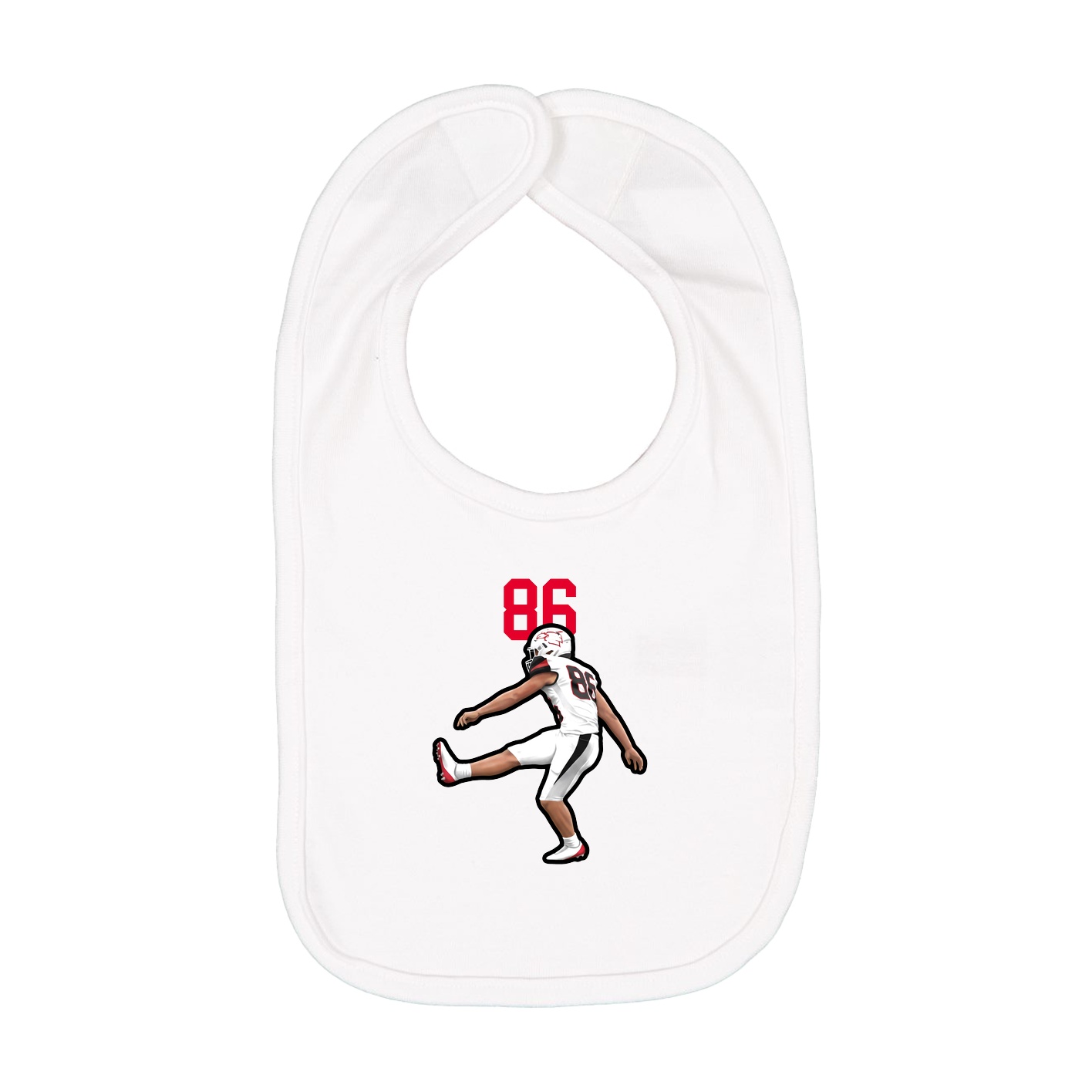 Infant Bib — Number Top in White